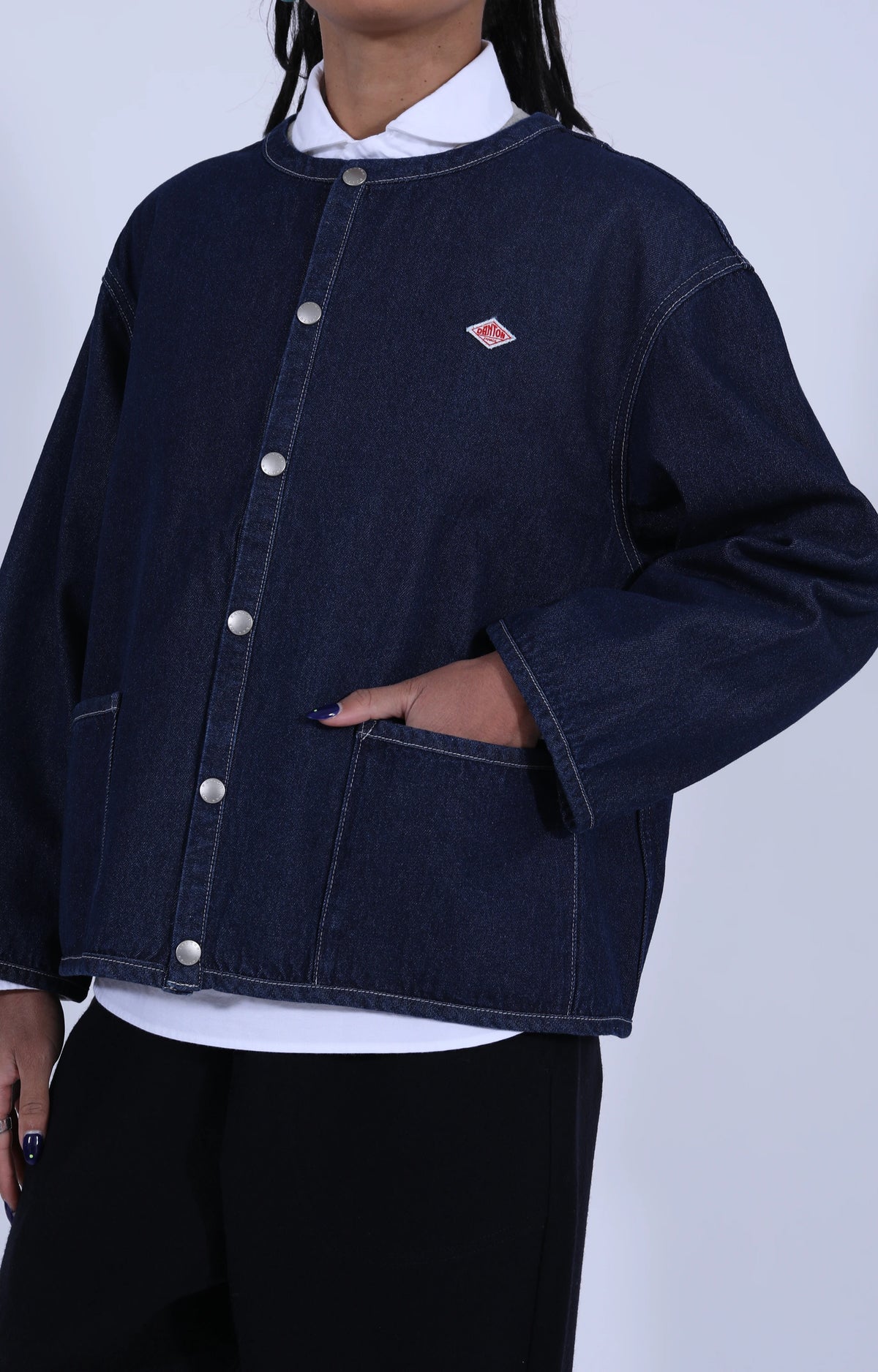 Crew Neck Jacket Indigo
