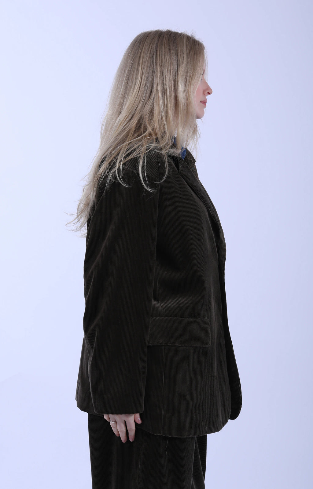 1+2 Button Sack Jacket Cord Chestnut