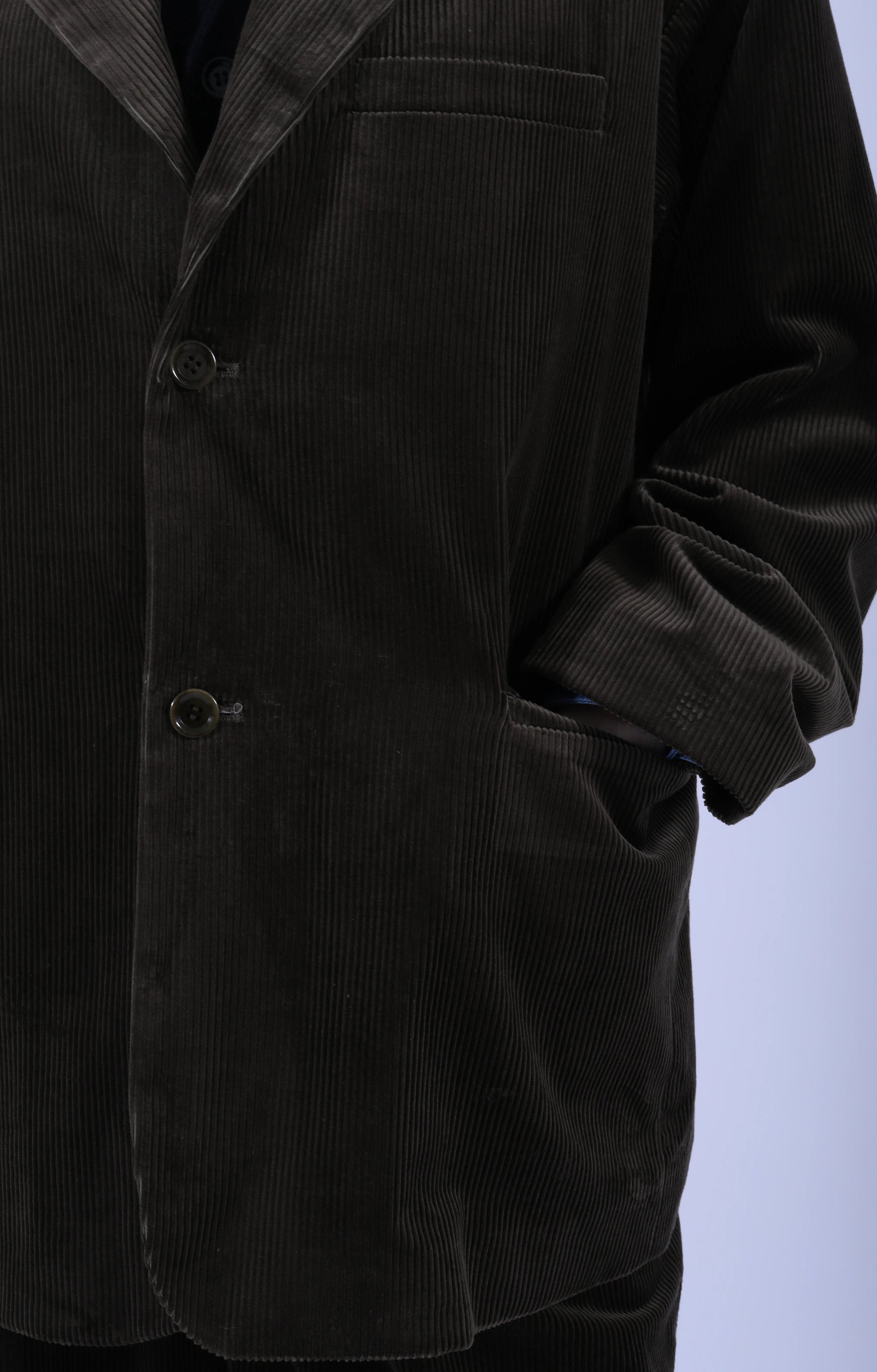 1+2 Button Sack Jacket Cord Chestnut