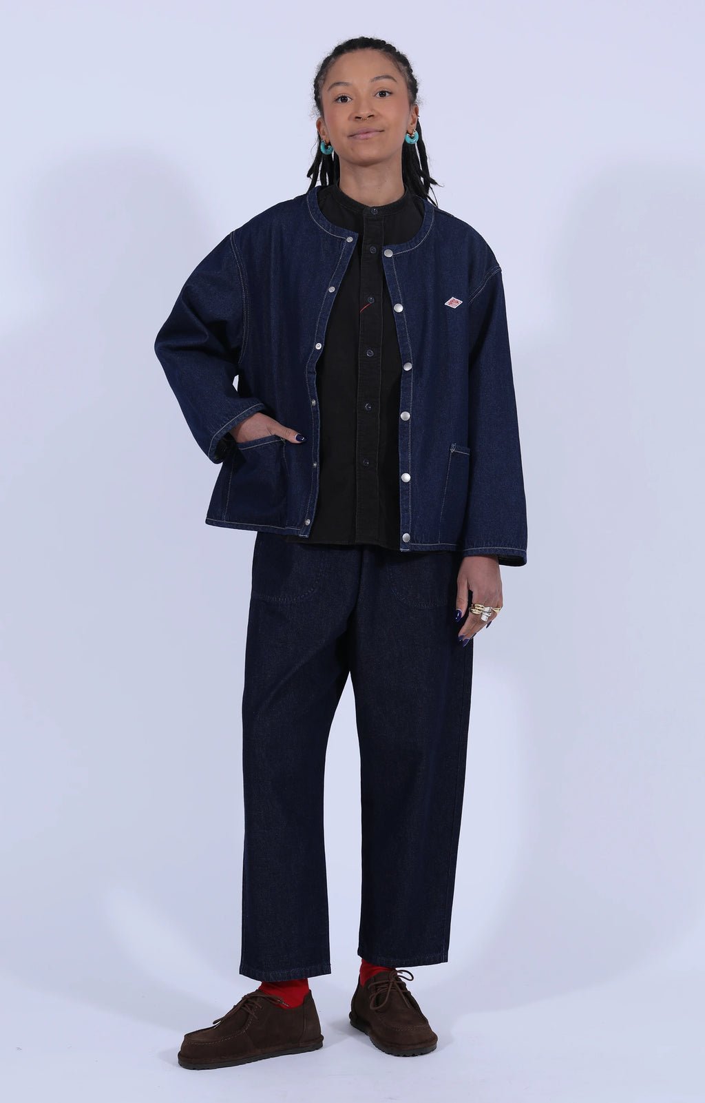 Crew Neck Jacket Indigo