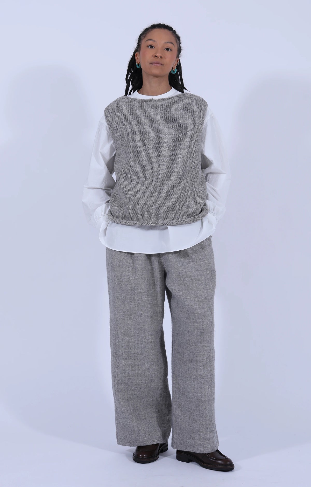 Peruvian Knit Vest Taupe