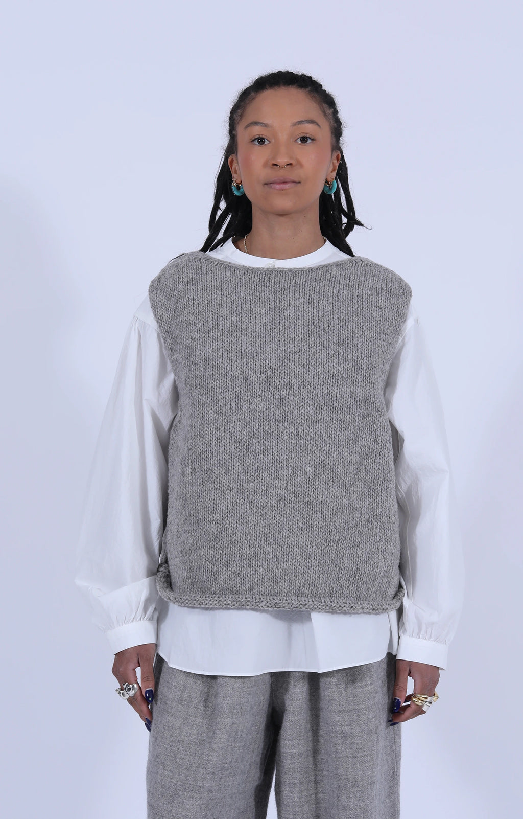 Peruvian Knit Vest Taupe