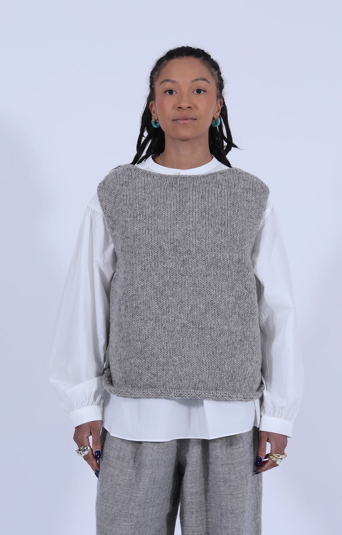 Peruvian Knit Vest Taupe