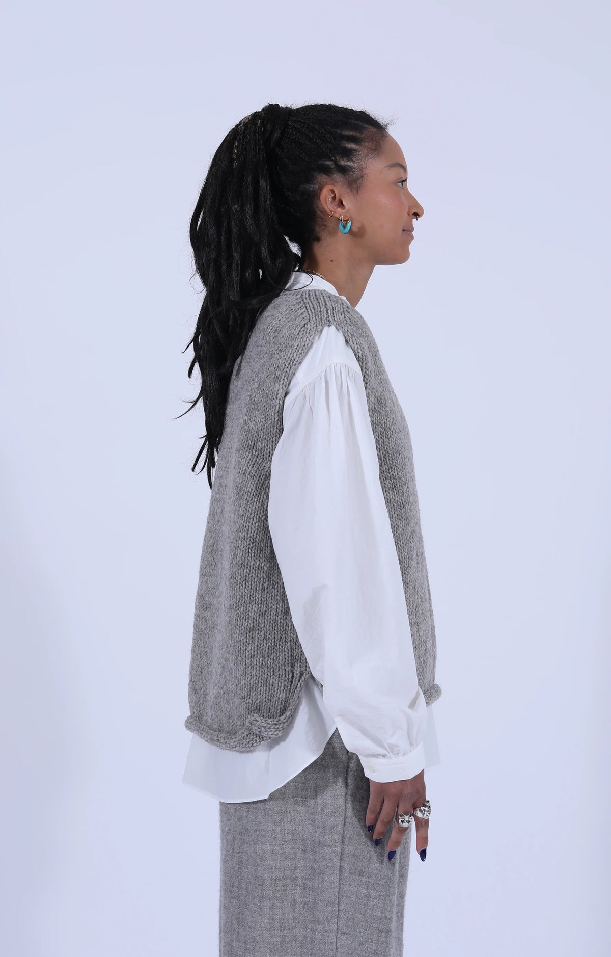 Peruvian Knit Vest Taupe
