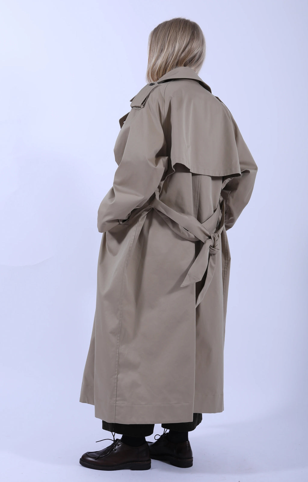 Raglan Sleeve Trench Maxi Coat