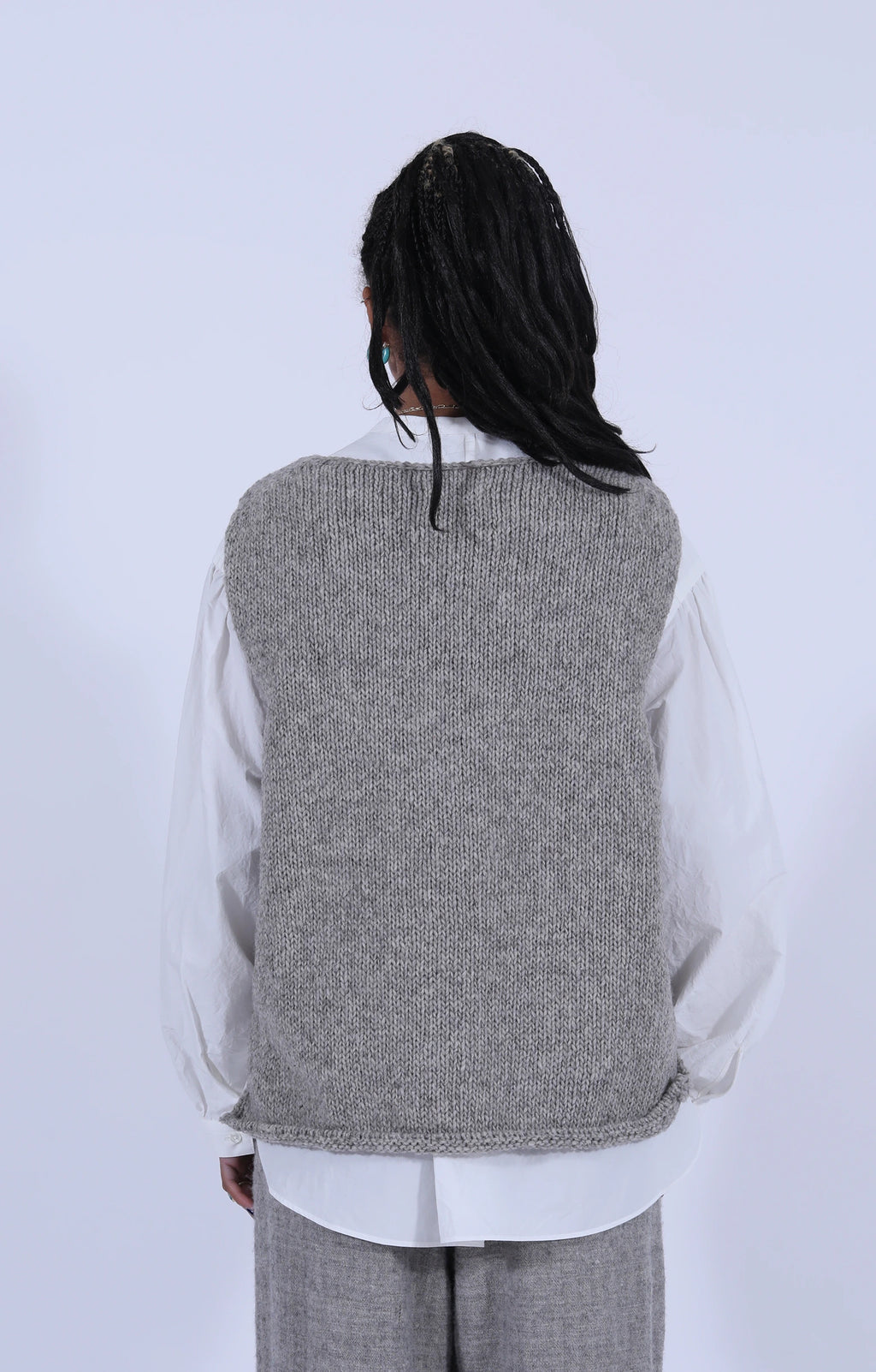 Peruvian Knit Vest Taupe