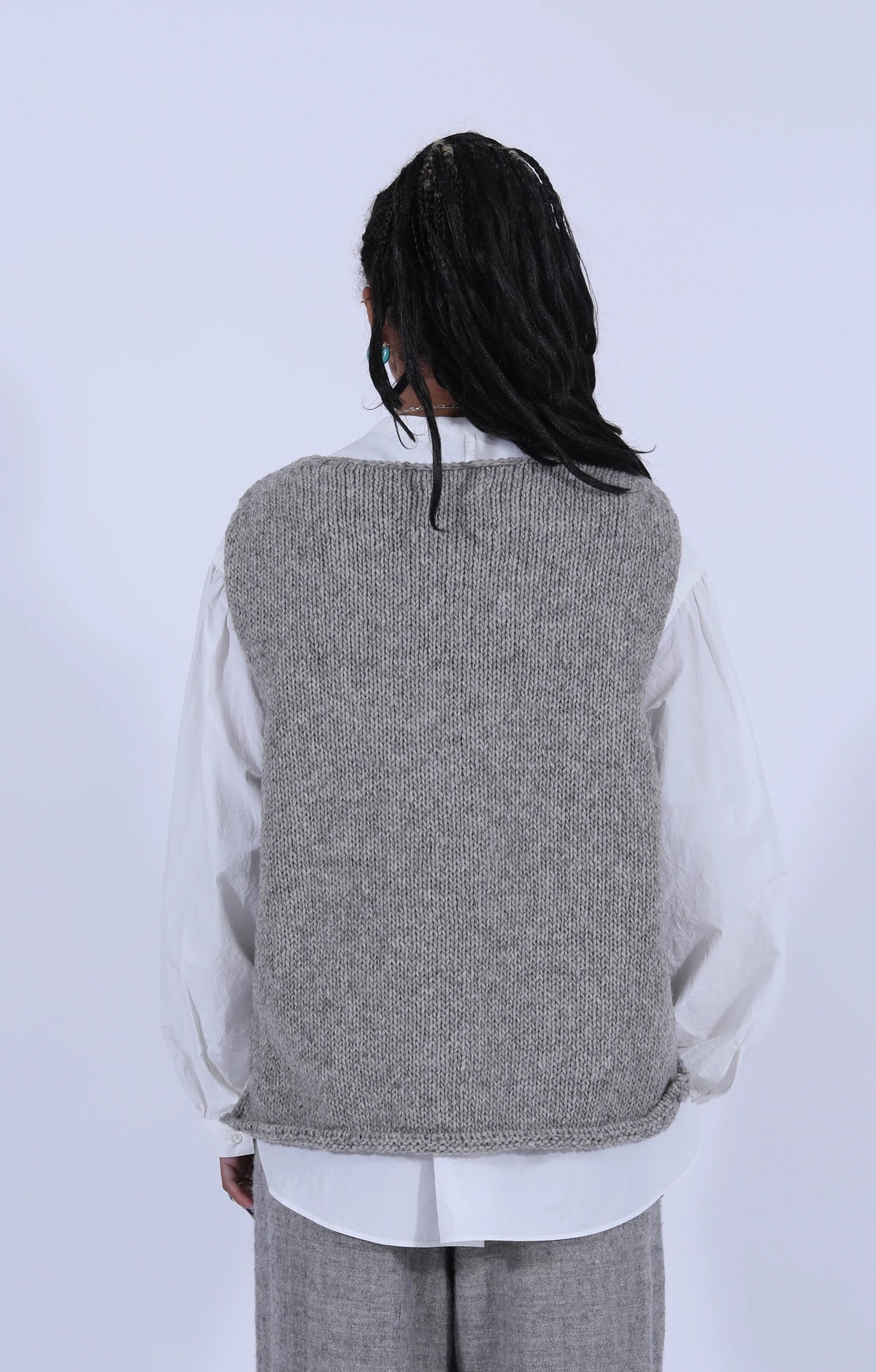 Peruvian Knit Vest Taupe