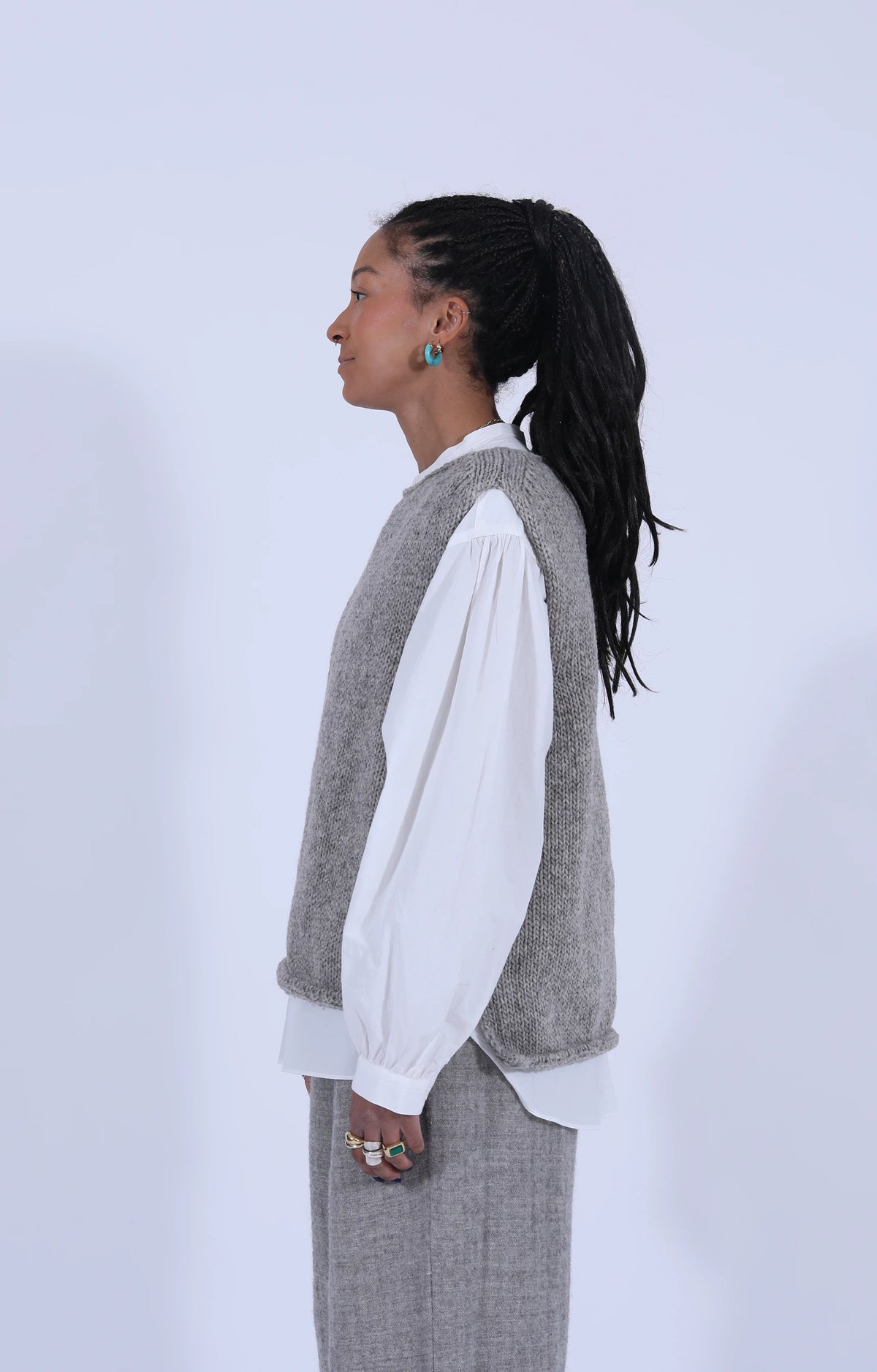 Peruvian Knit Vest Taupe