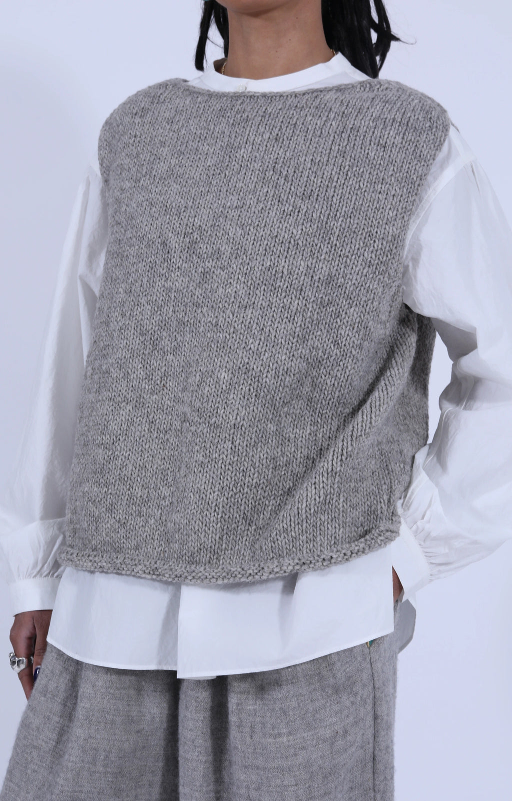 Peruvian Knit Vest Taupe