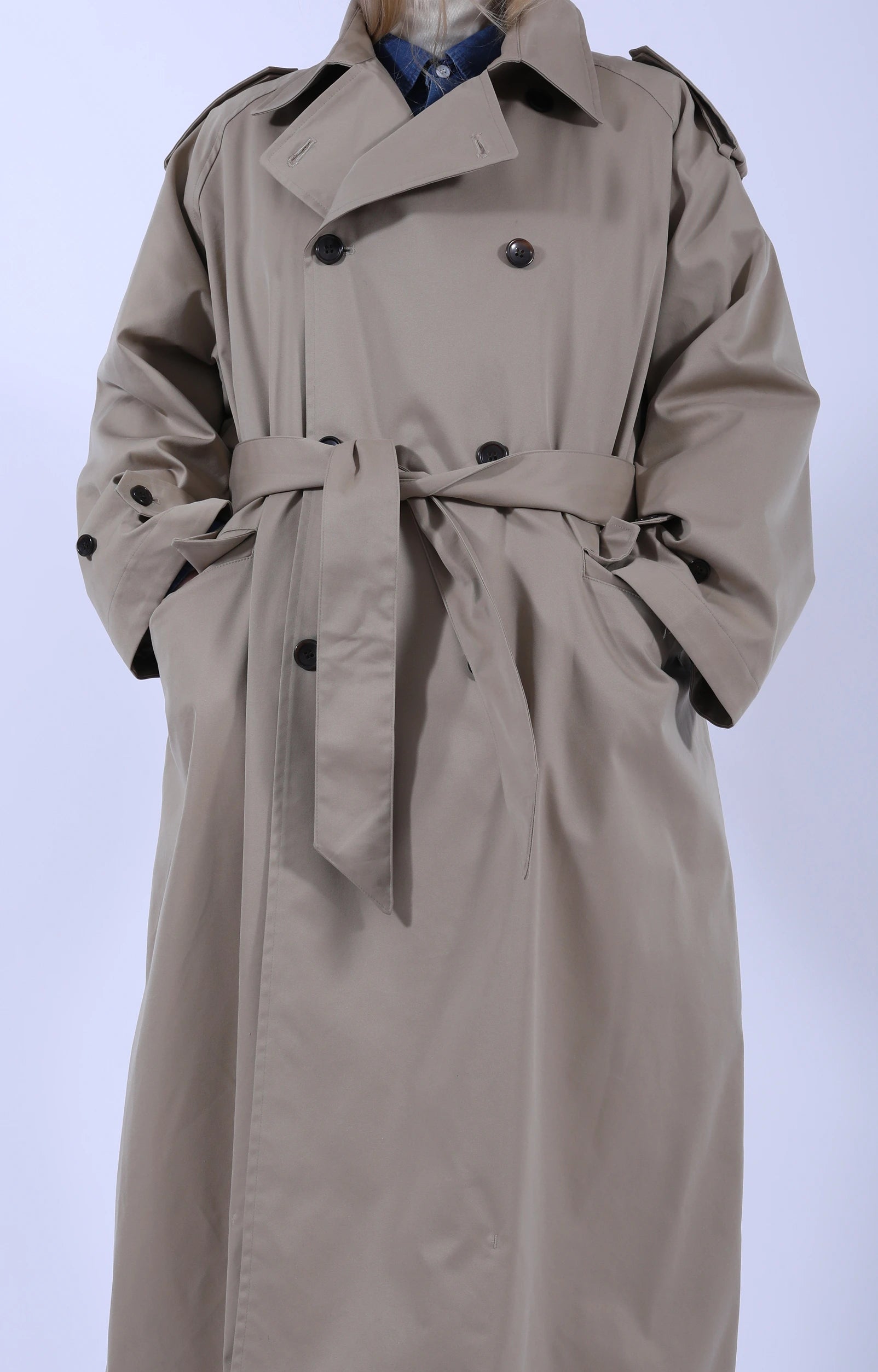 Raglan Sleeve Trench Maxi Coat