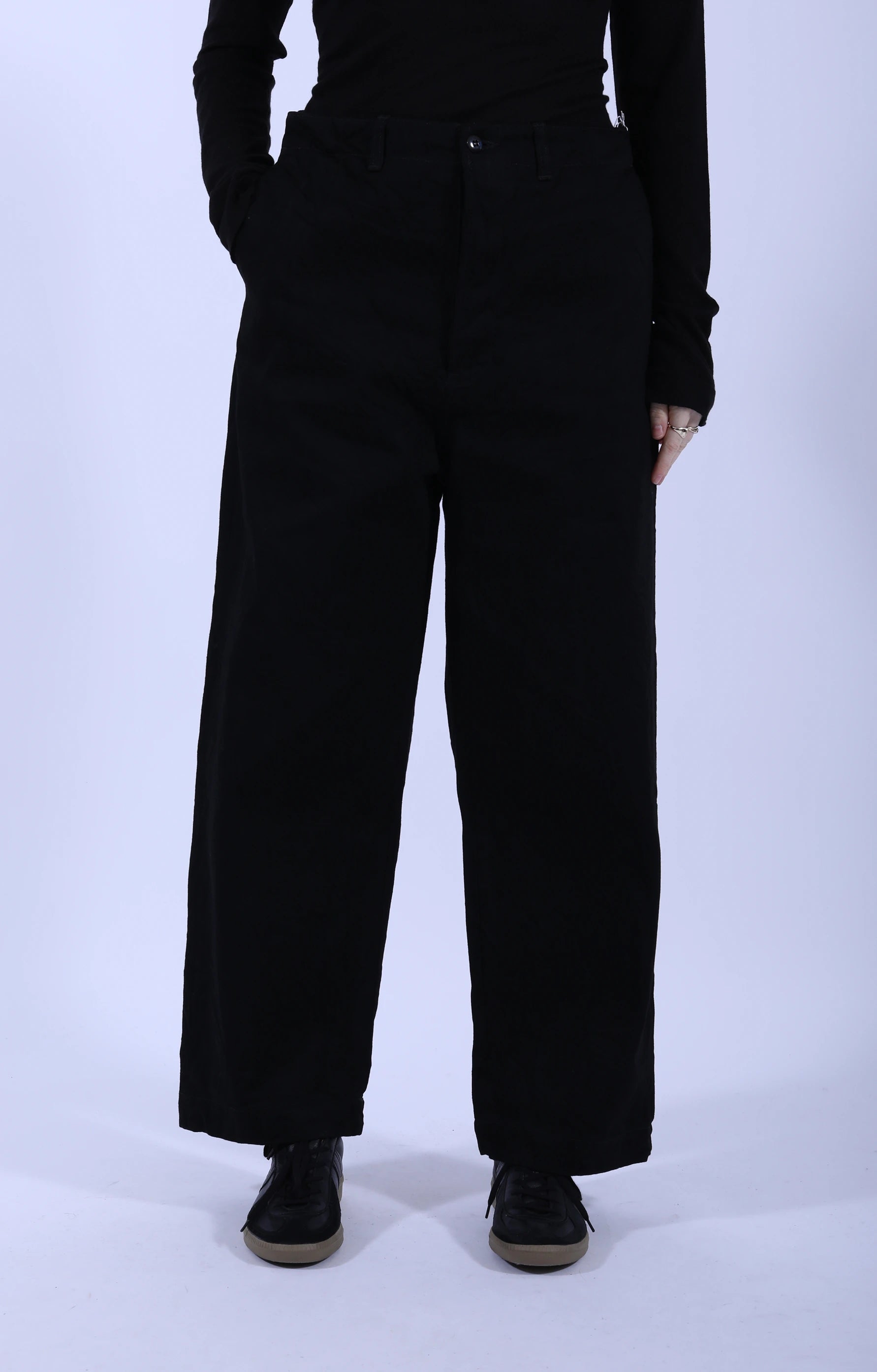 Back String Waist Overalls Black