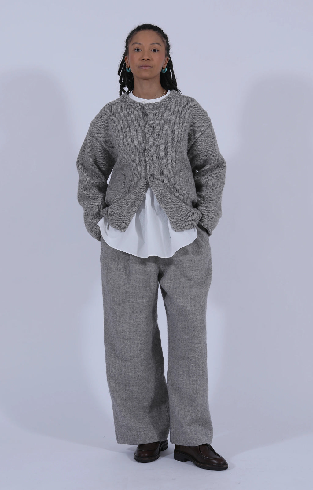 Peruvian Knit Cardigan Taupe