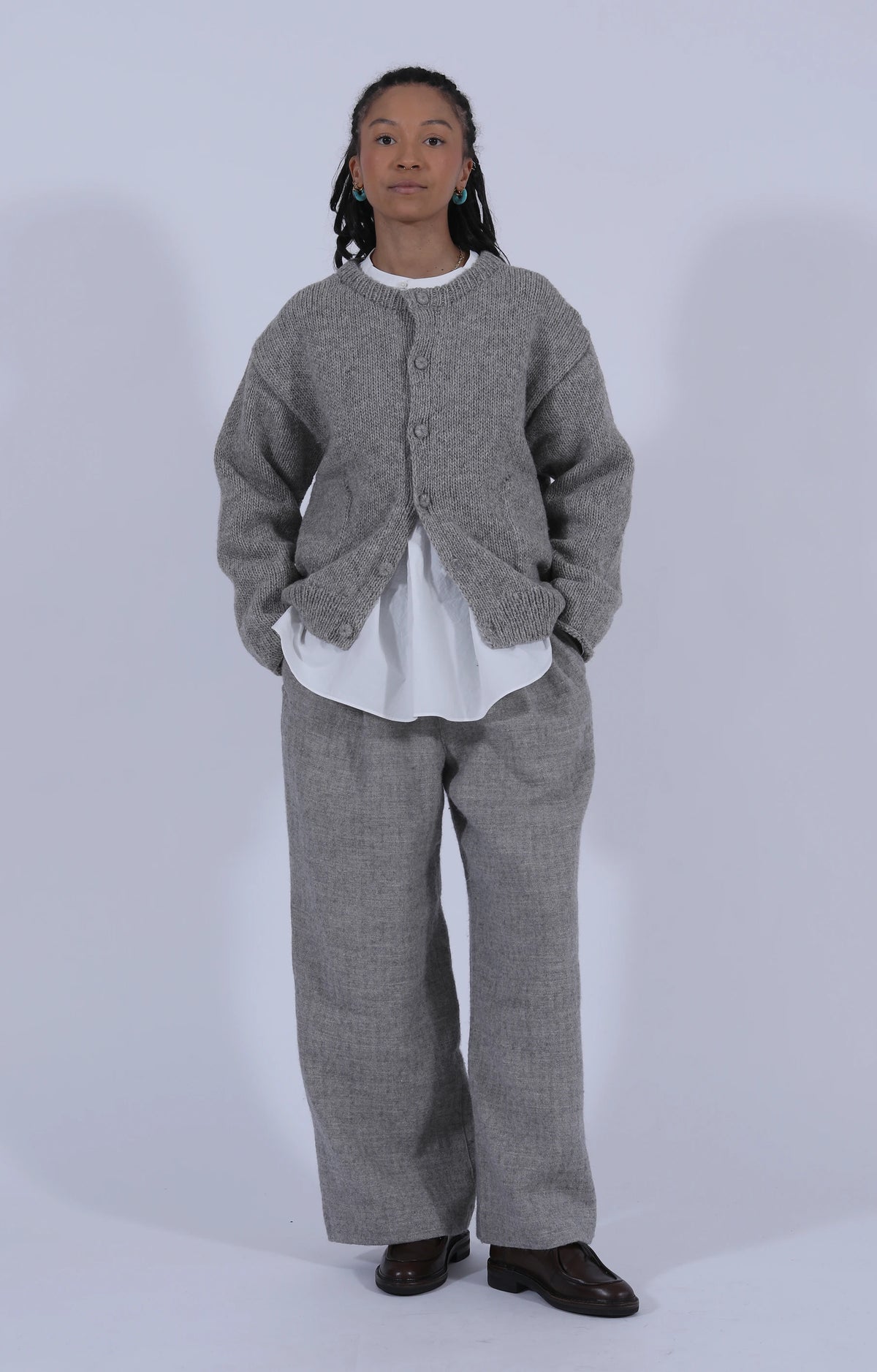 Peruvian Knit Cardigan Taupe