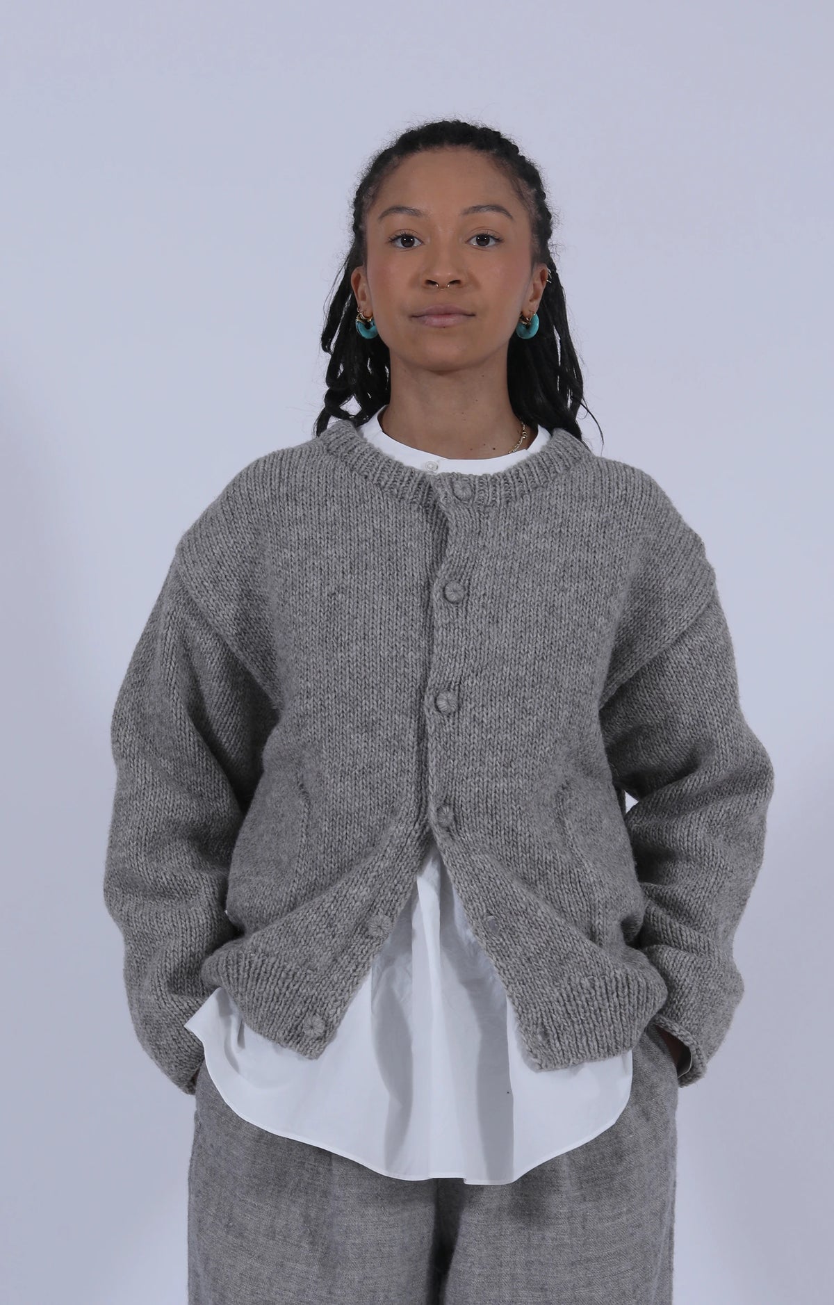 Peruvian Knit Cardigan Taupe