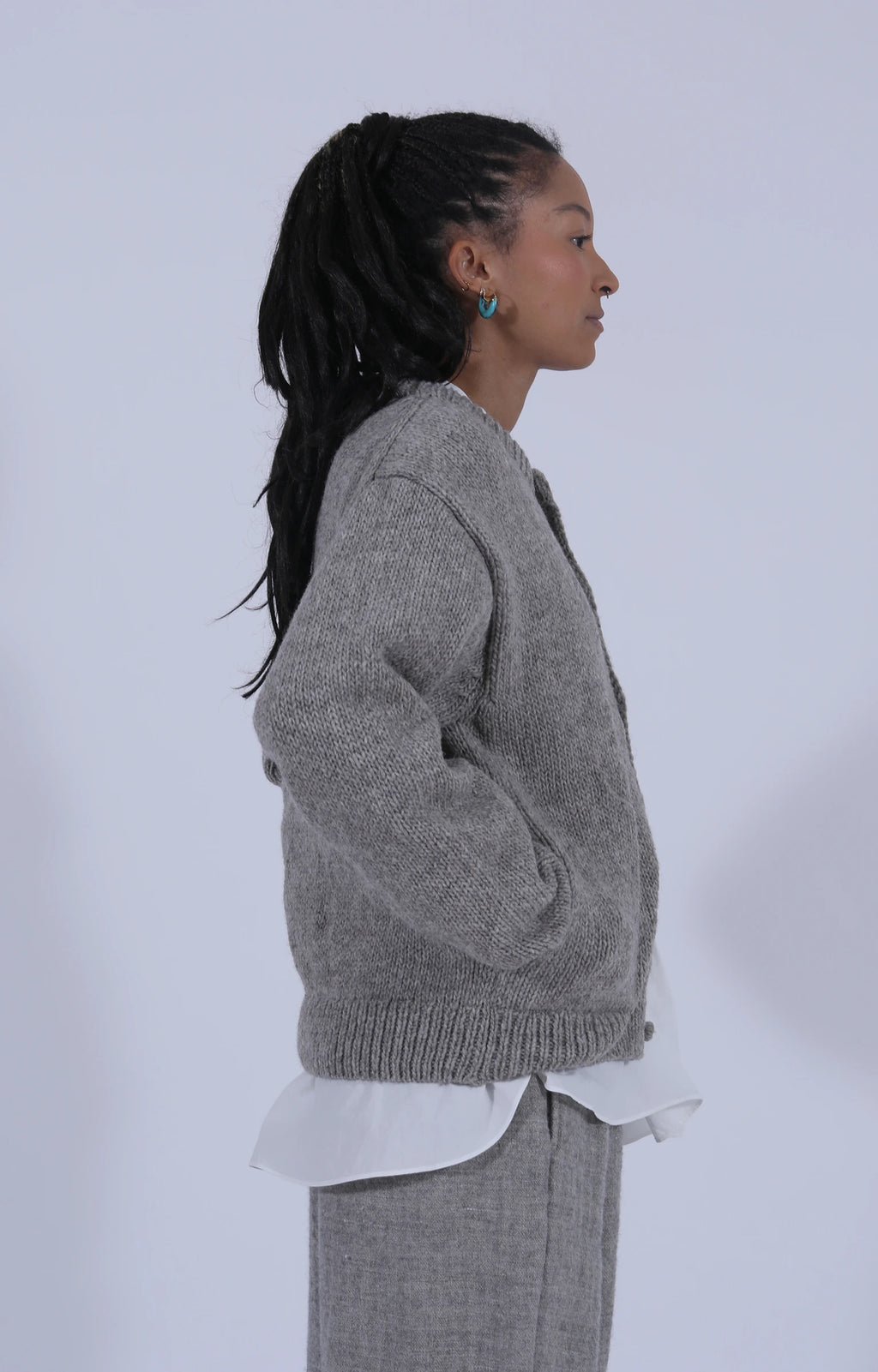 Peruvian Knit Cardigan Taupe
