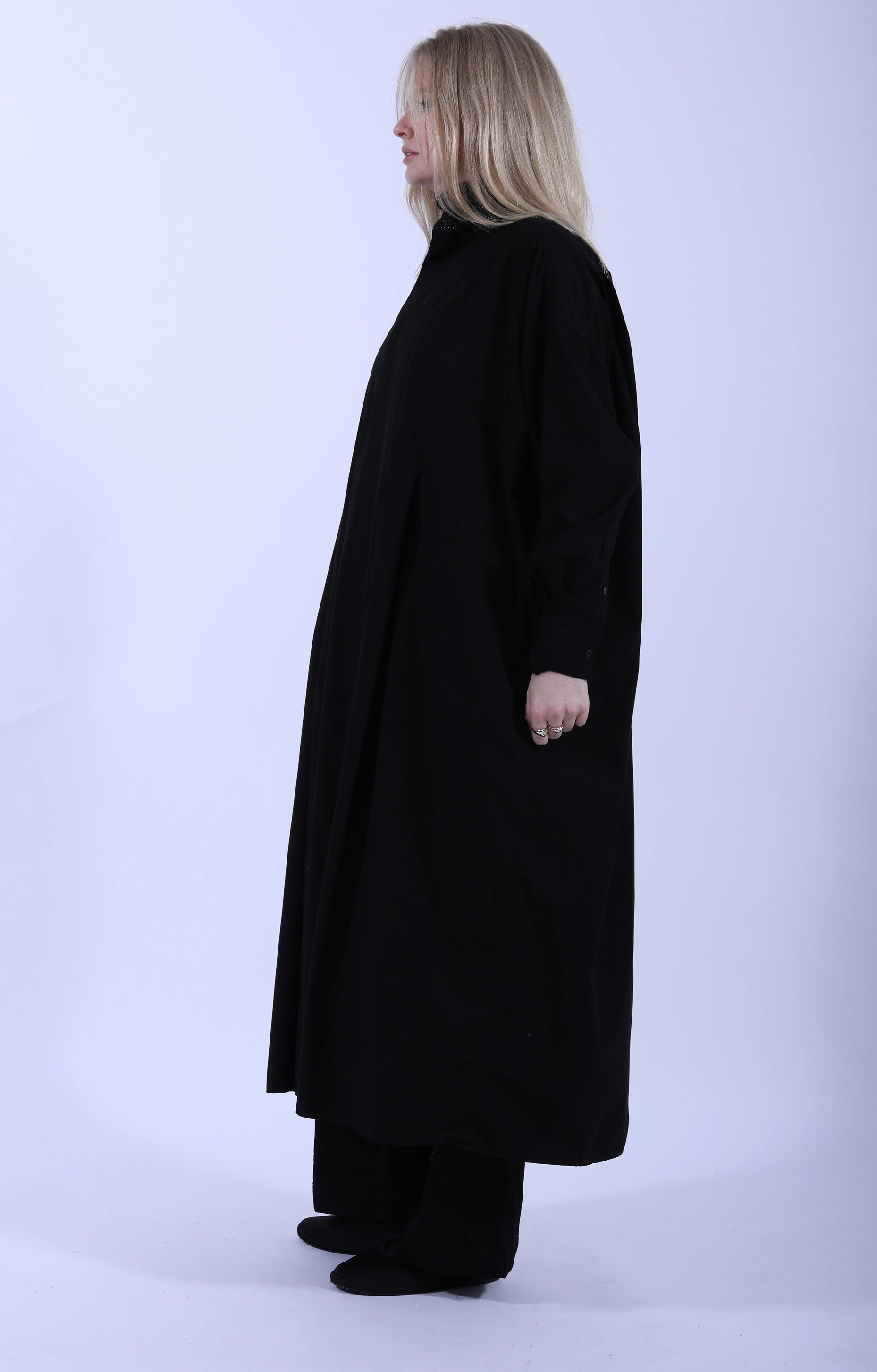 Front Tuck Shirt Dress Midnight