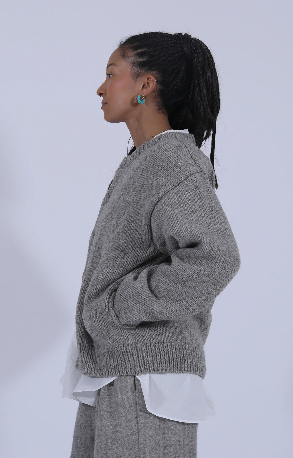 Peruvian Knit Cardigan Taupe