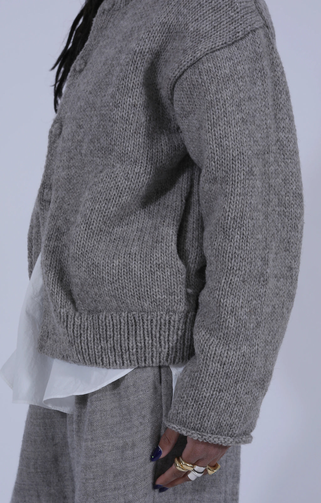 Peruvian Knit Cardigan Taupe