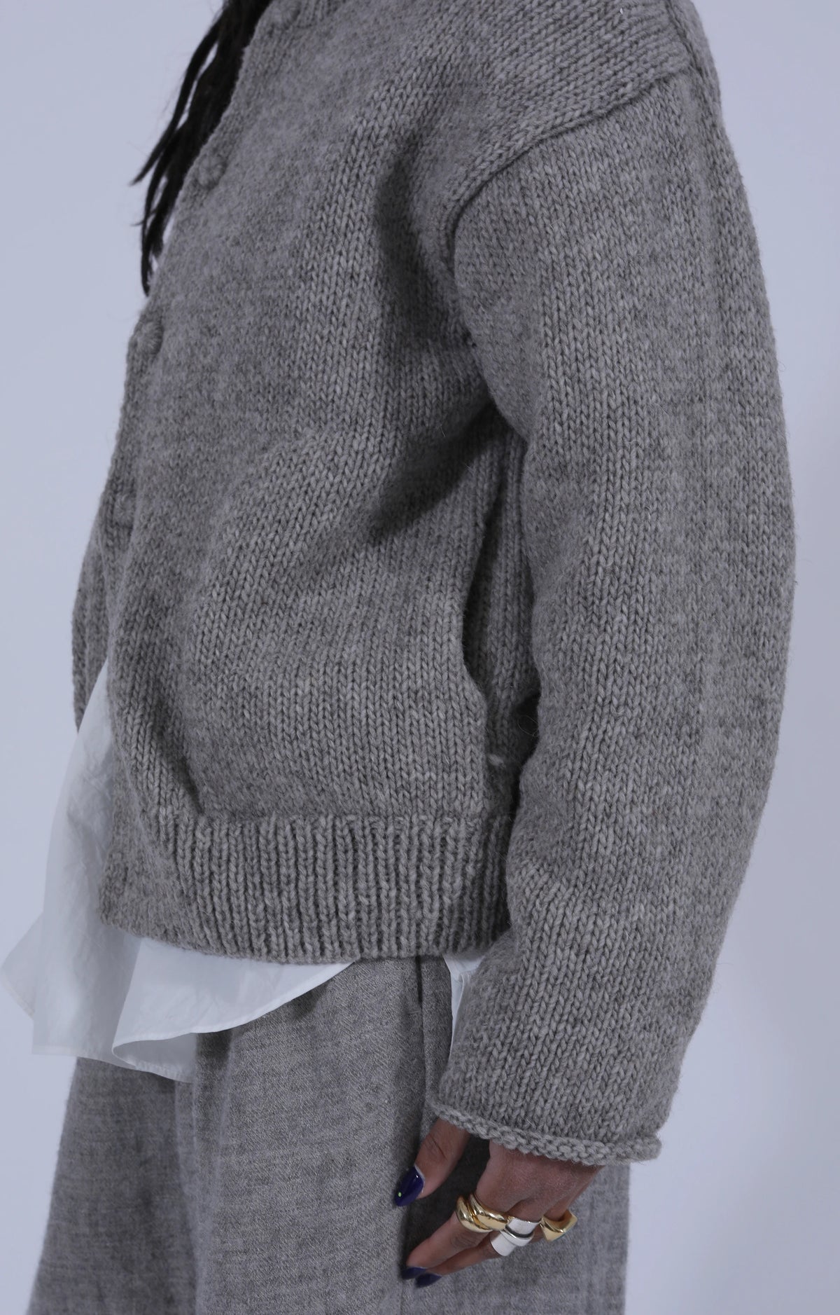 Peruvian Knit Cardigan Taupe
