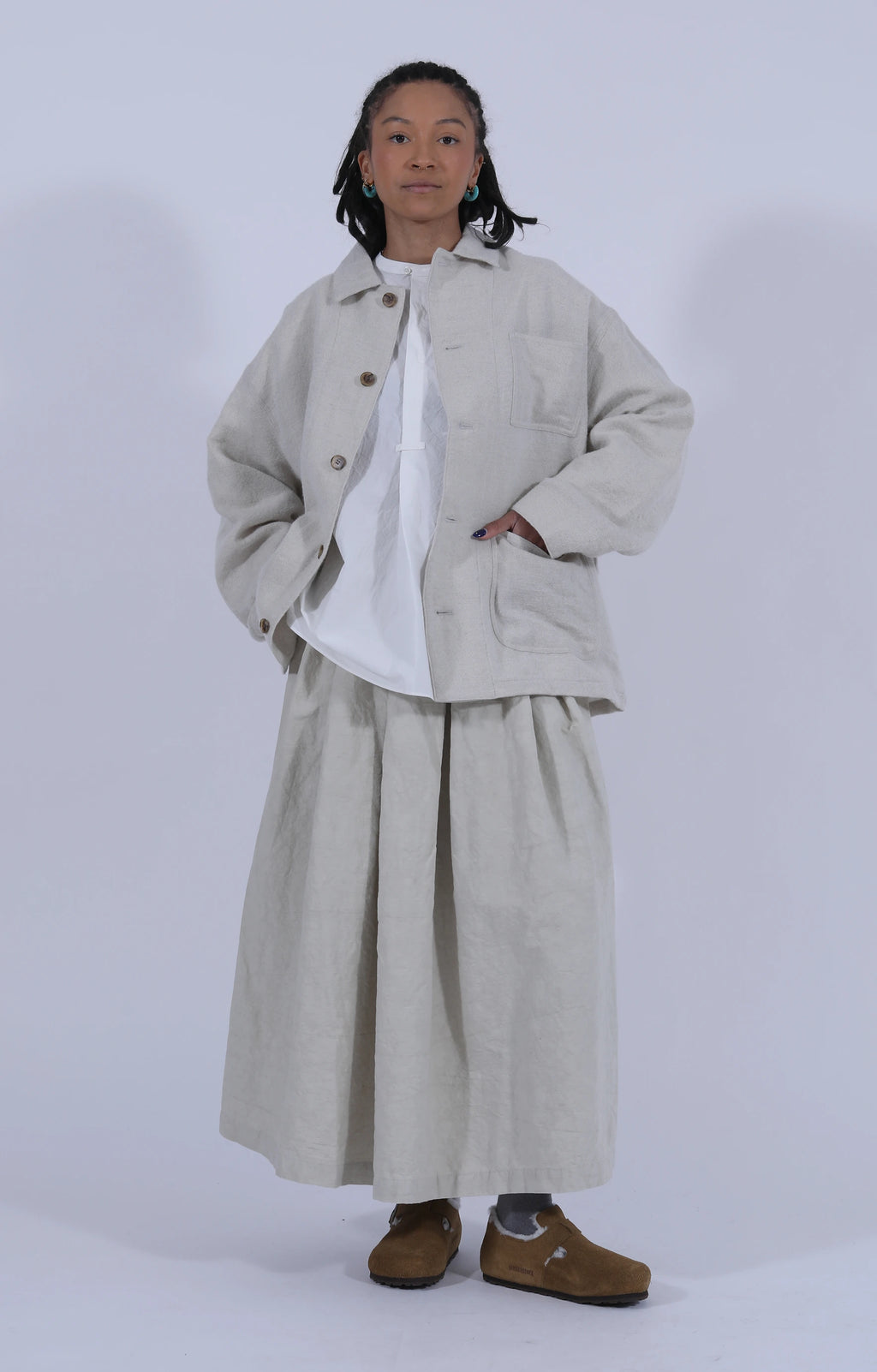 Nuanced Drum-Dyed Skirt Ivory