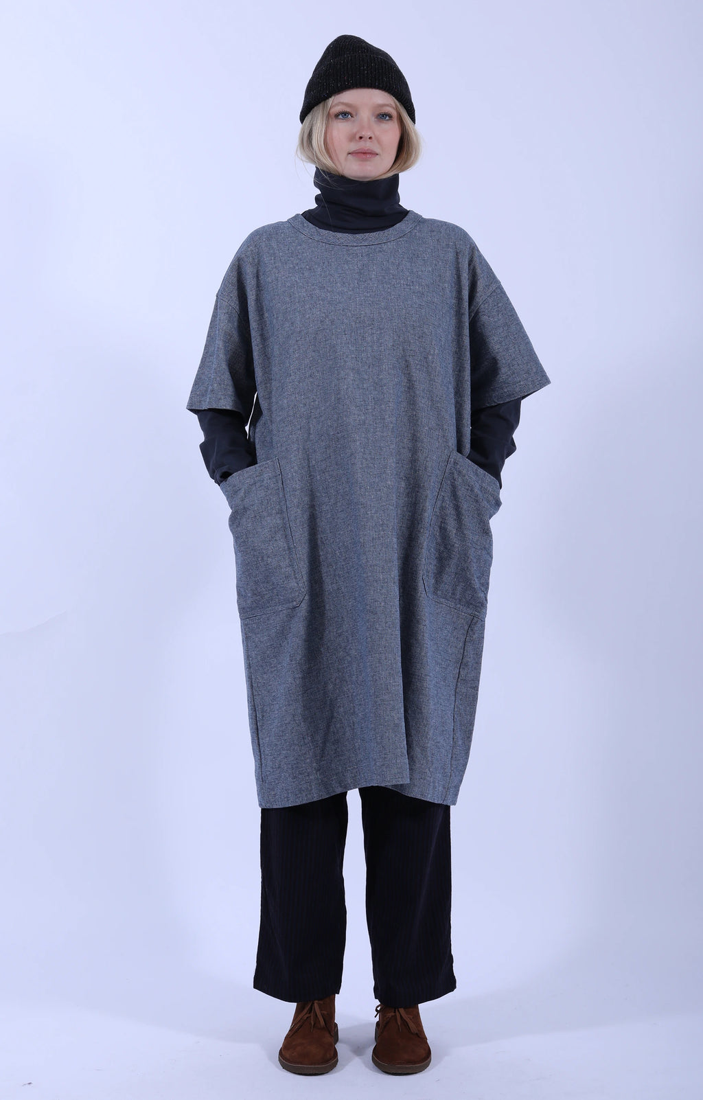 Drawstring Pants Stripe Navy