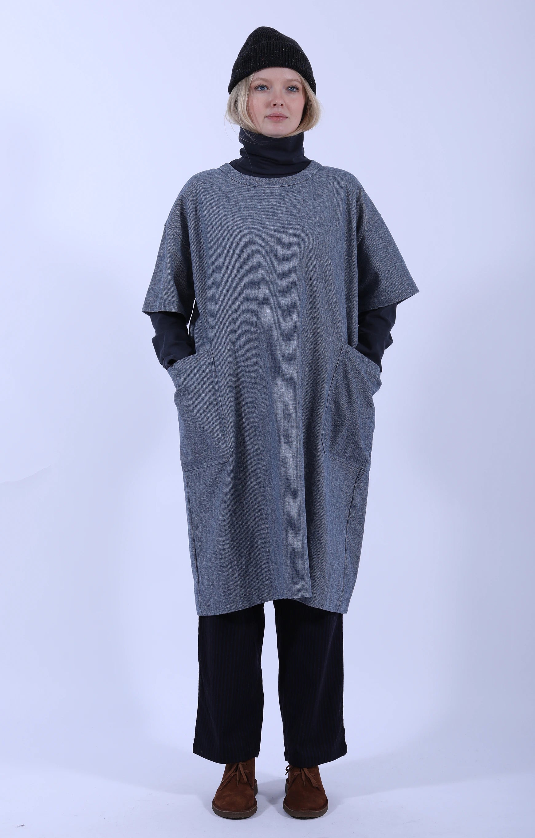 Drawstring Pants Stripe Navy