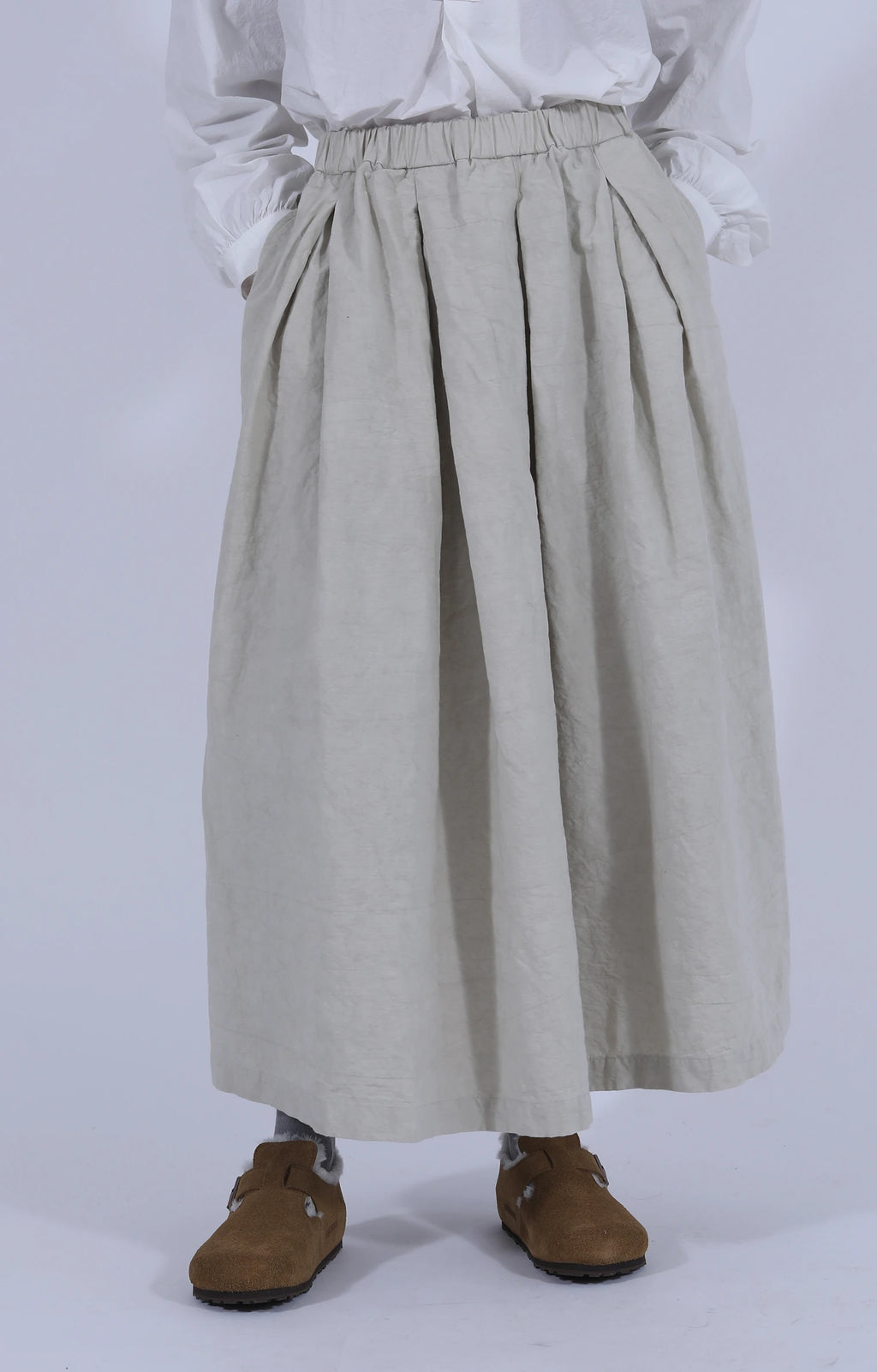 Nuanced Drum-Dyed Skirt Ivory