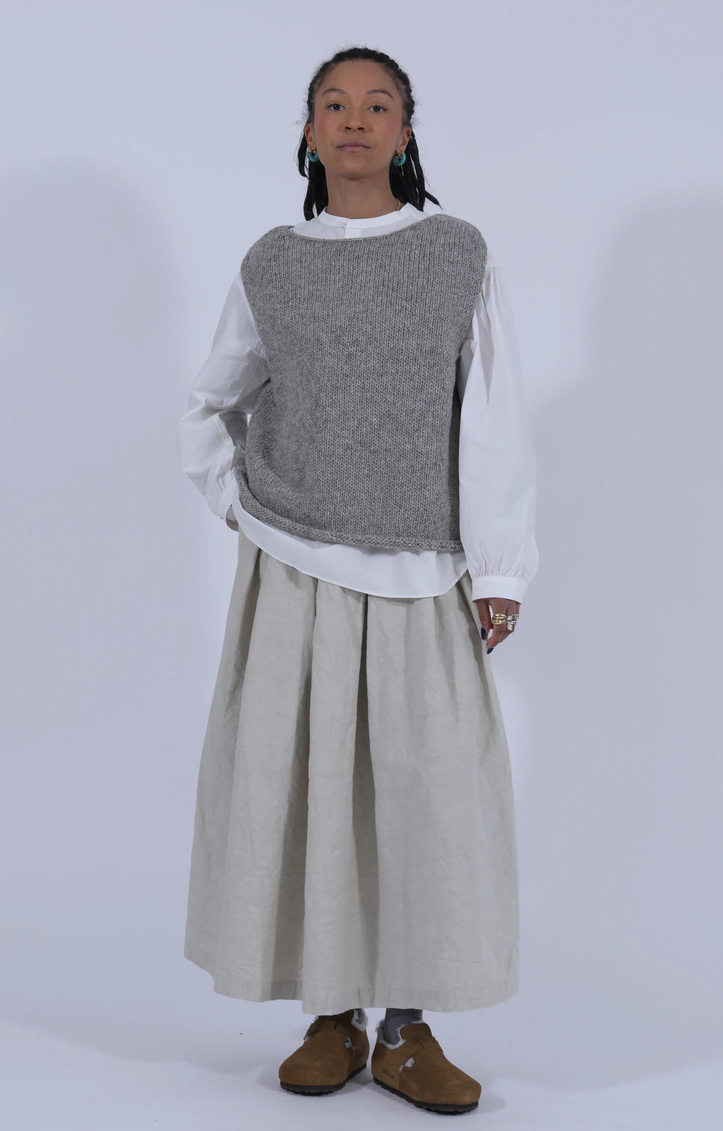 Nuanced Drum-Dyed Skirt Ivory