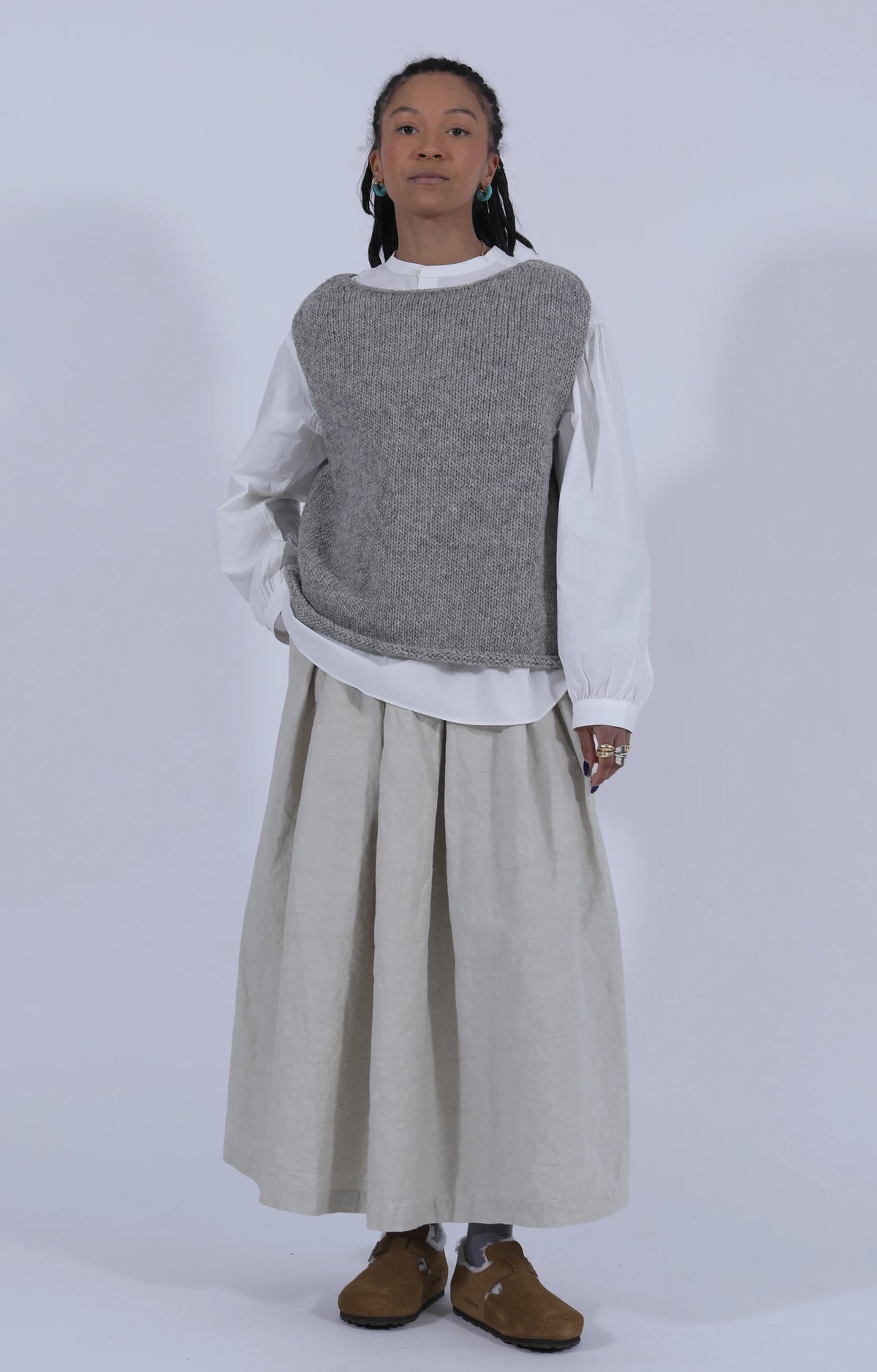 Nuanced Drum-Dyed Skirt Ivory