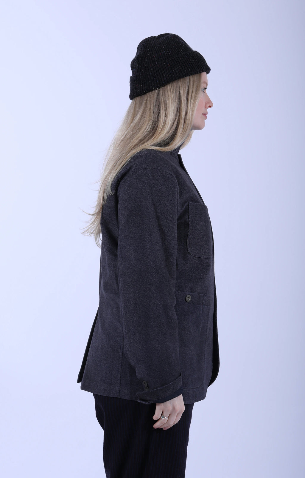 4+1 Patch Pocket Print Jacket Navy