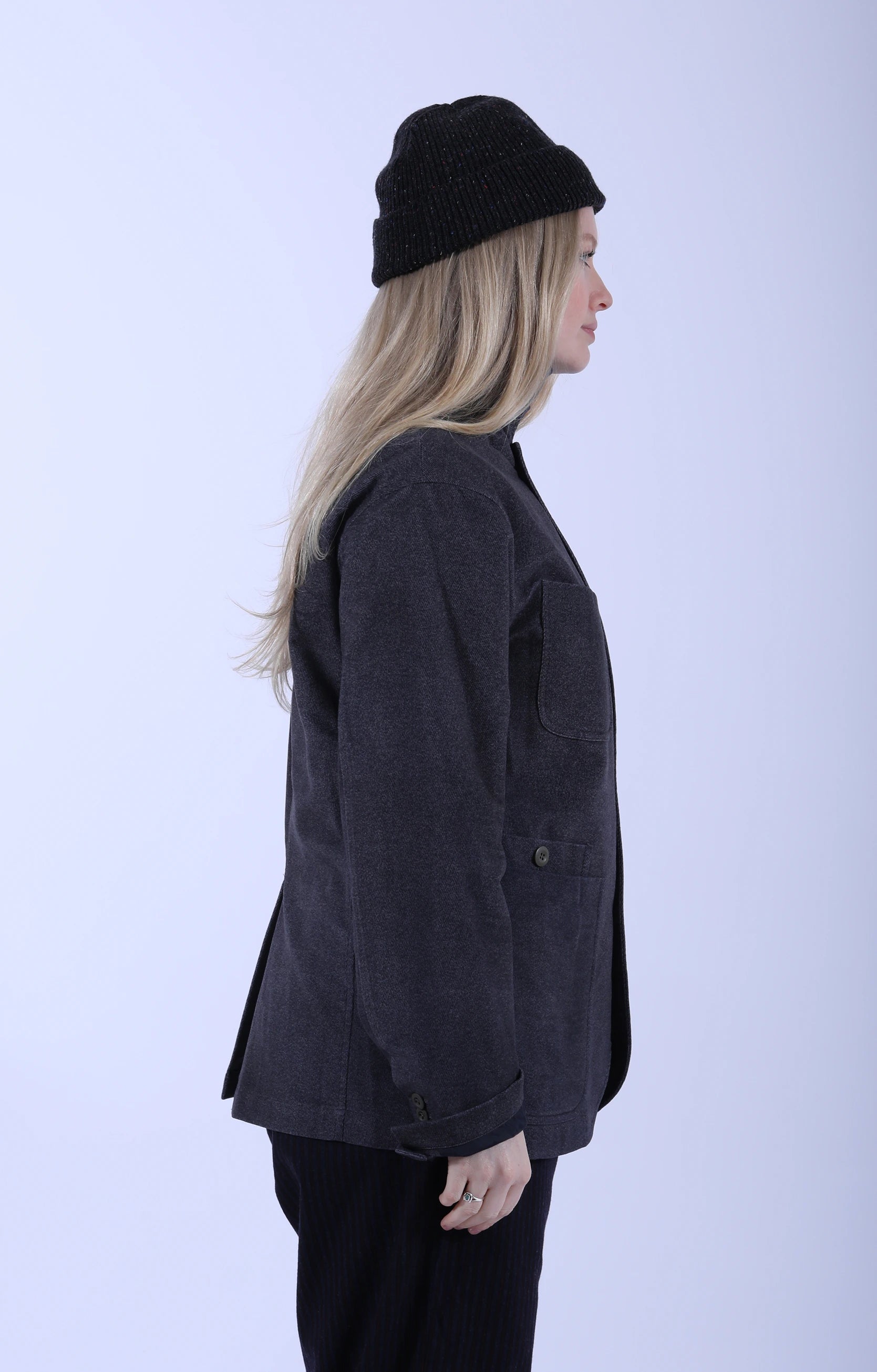 4+1 Patch Pocket Print Jacket Navy