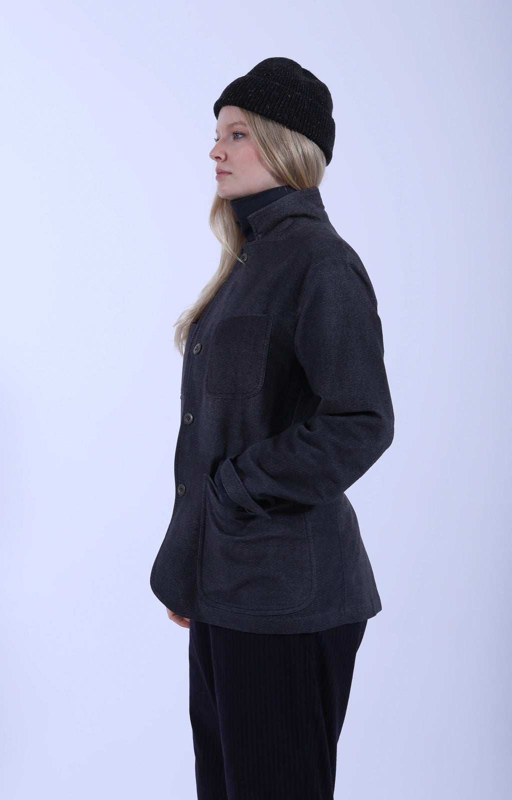 4+1 Patch Pocket Print Jacket Navy