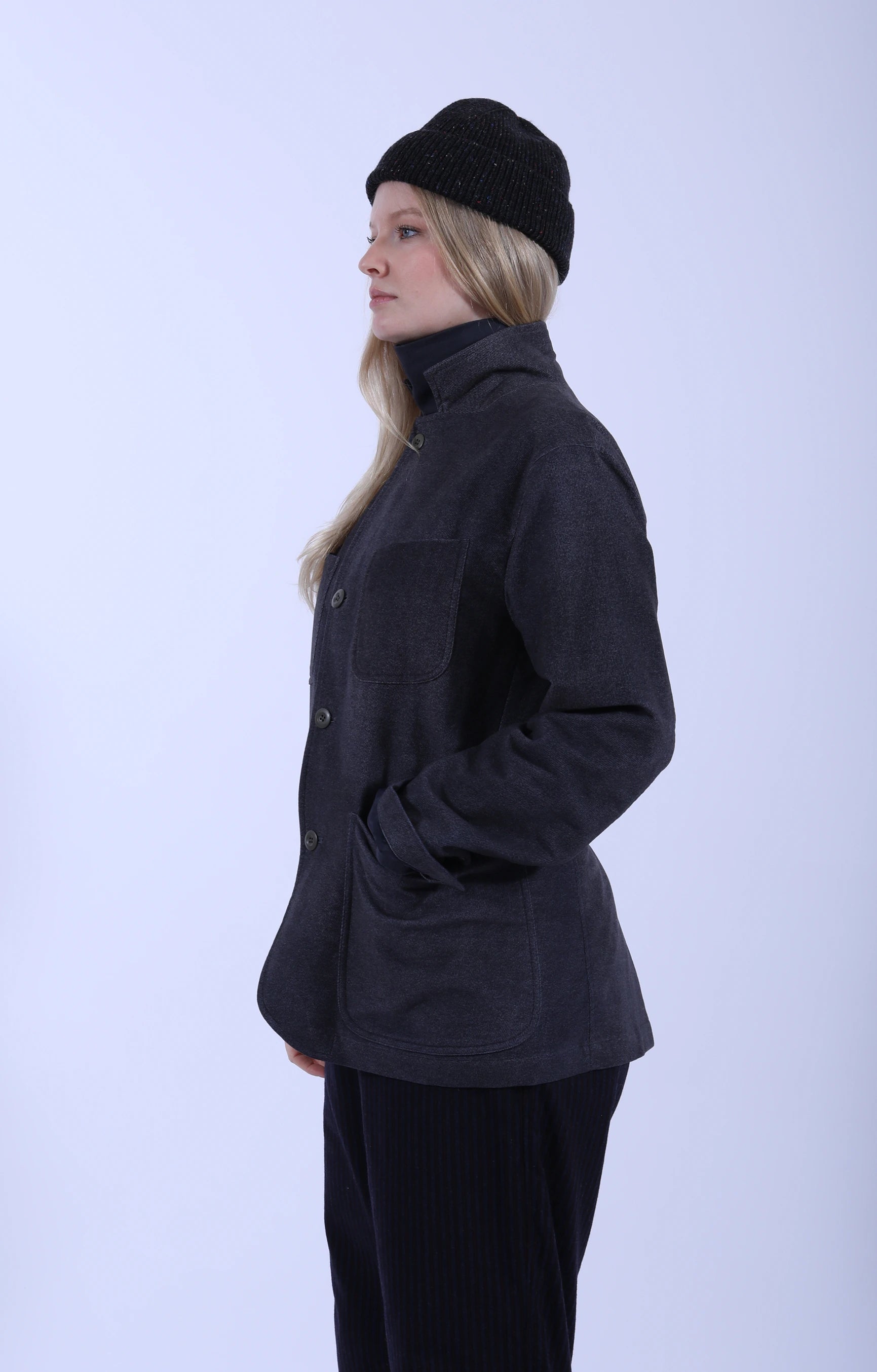 4+1 Patch Pocket Print Jacket Navy