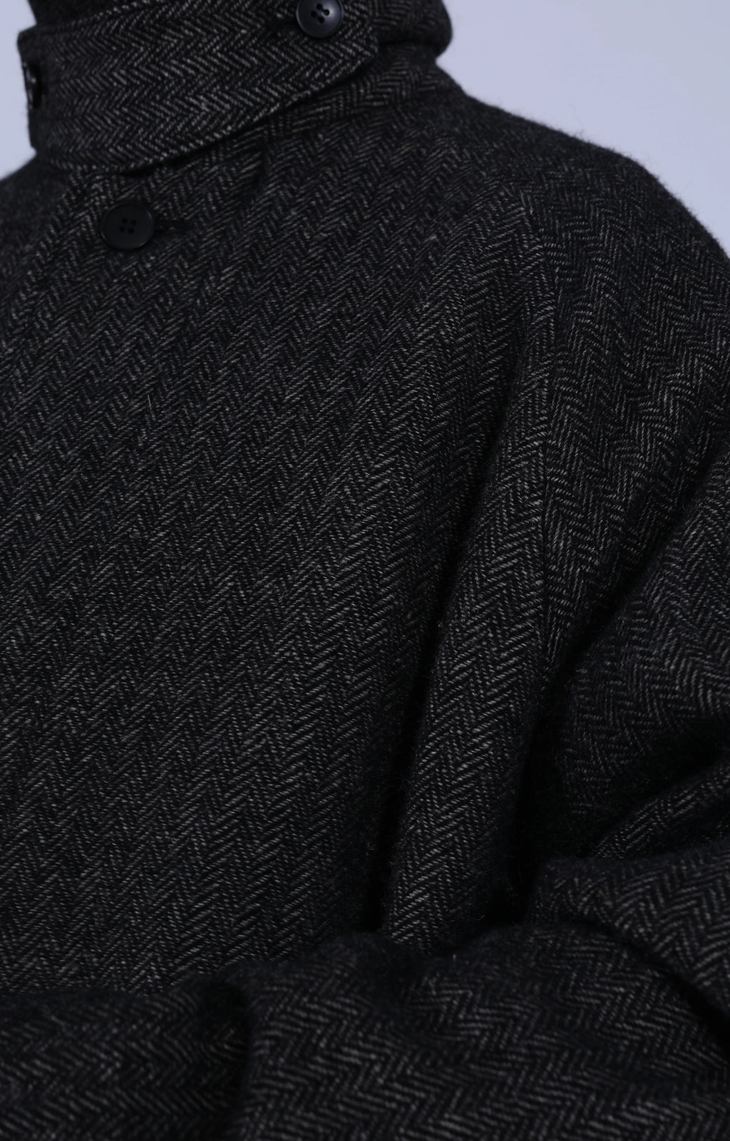 Wool Balmacaan Coat Black