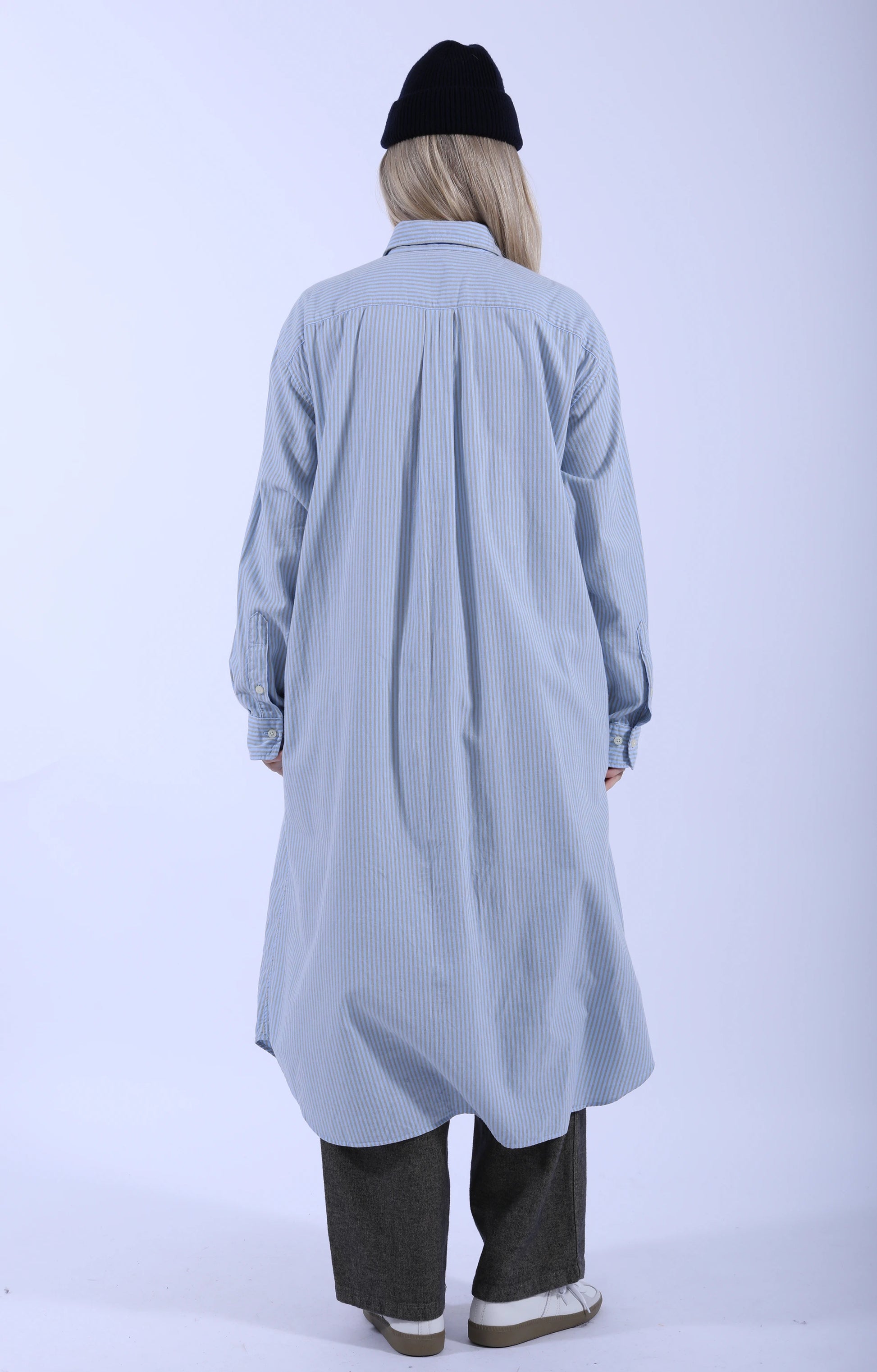 Baggy Fit Shirt Dress Blue