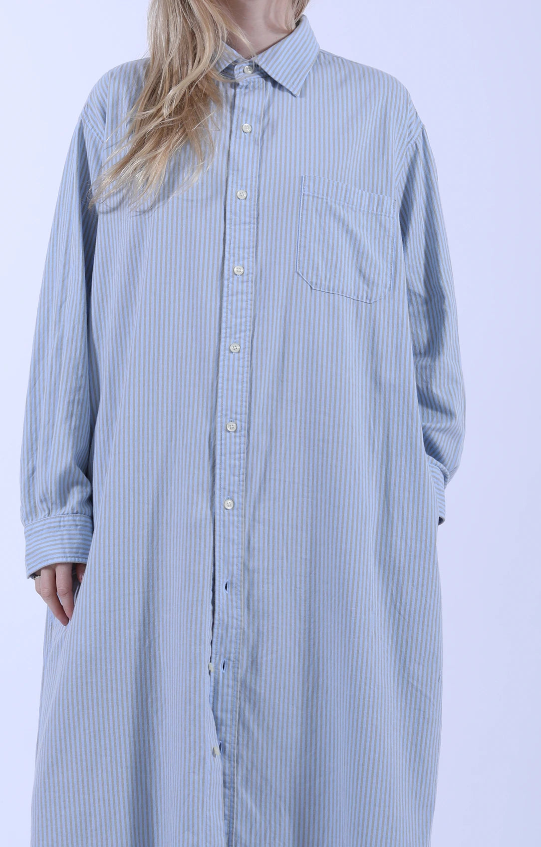 Baggy Fit Shirt Dress Blue