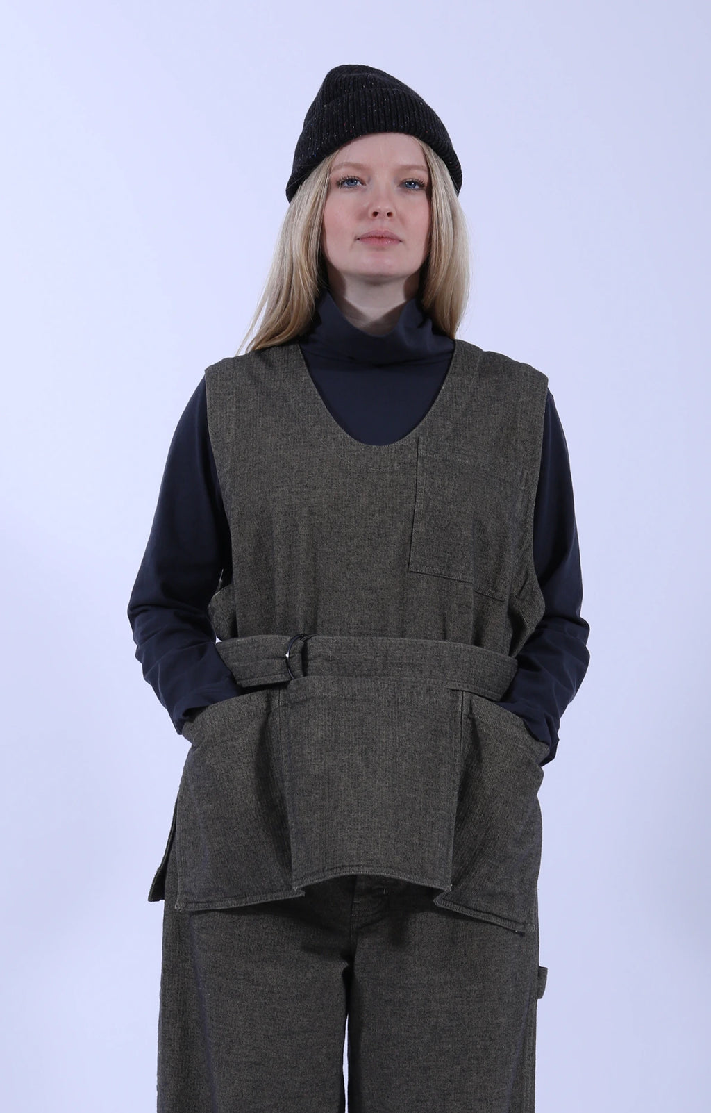 Artisan Vest Herringbone Khaki