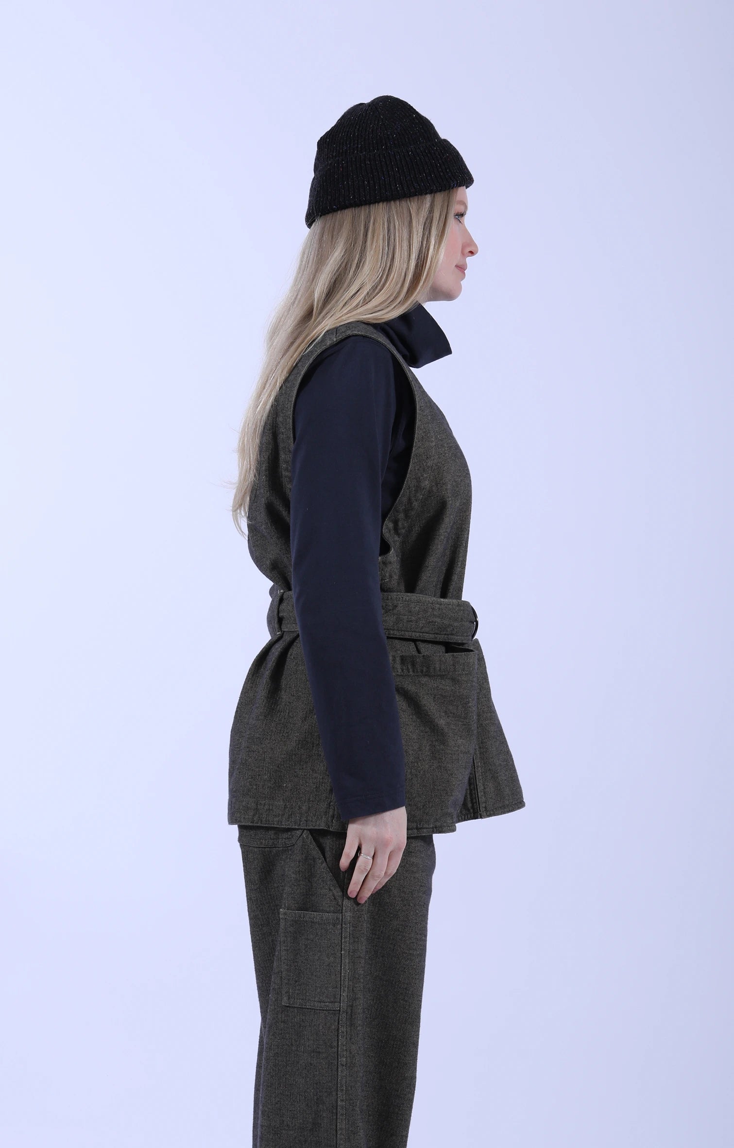 Artisan Vest Herringbone Khaki