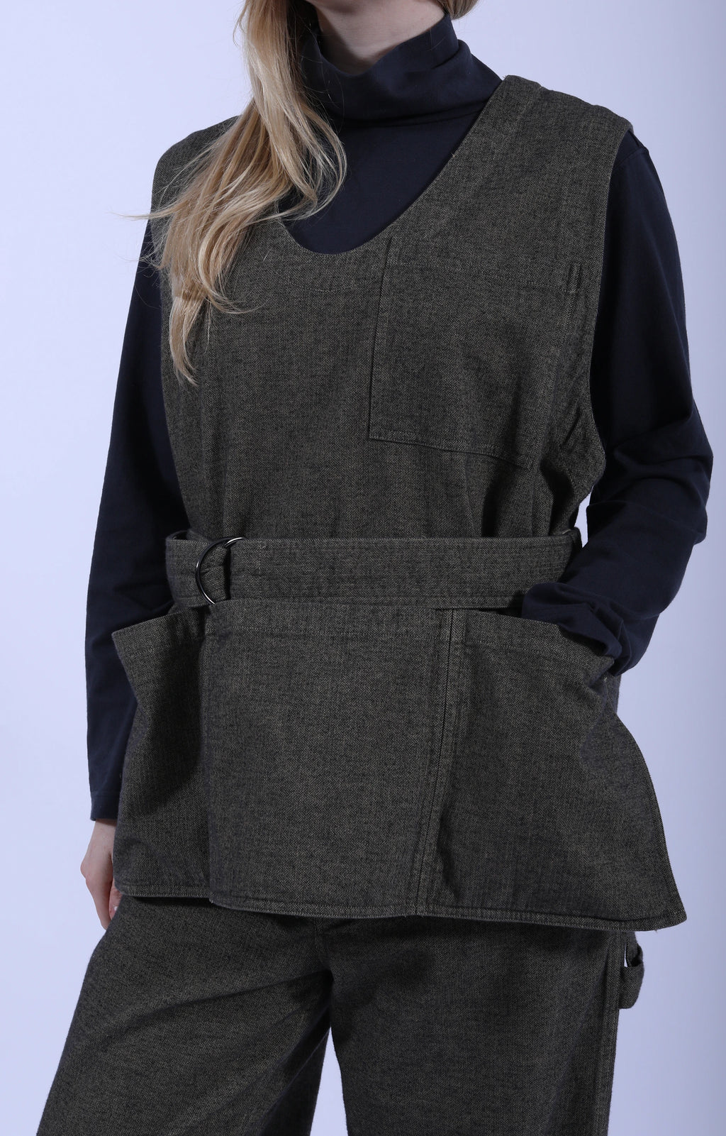 Artisan Vest Herringbone Khaki