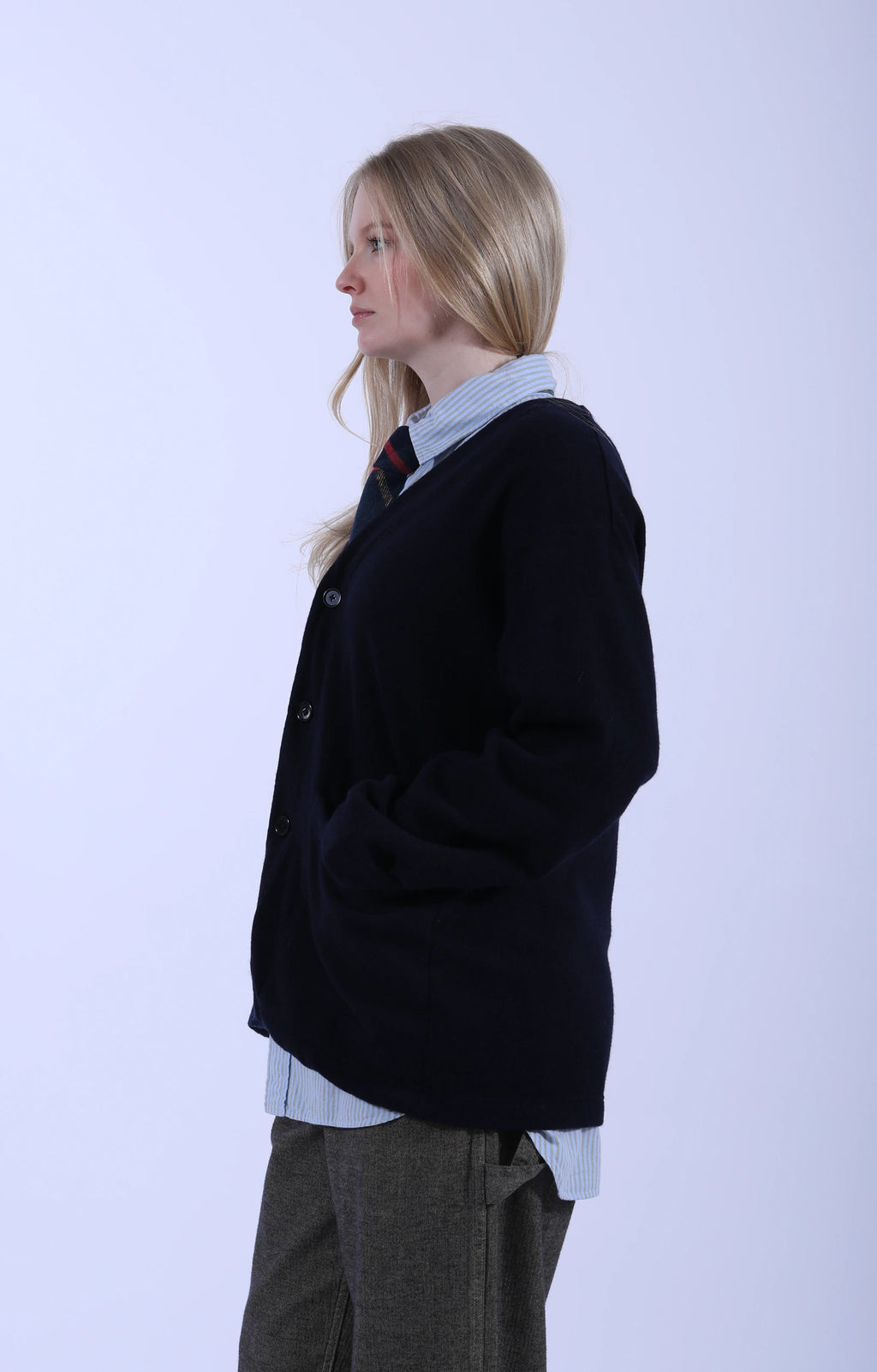 4 Button Cardigan Navy