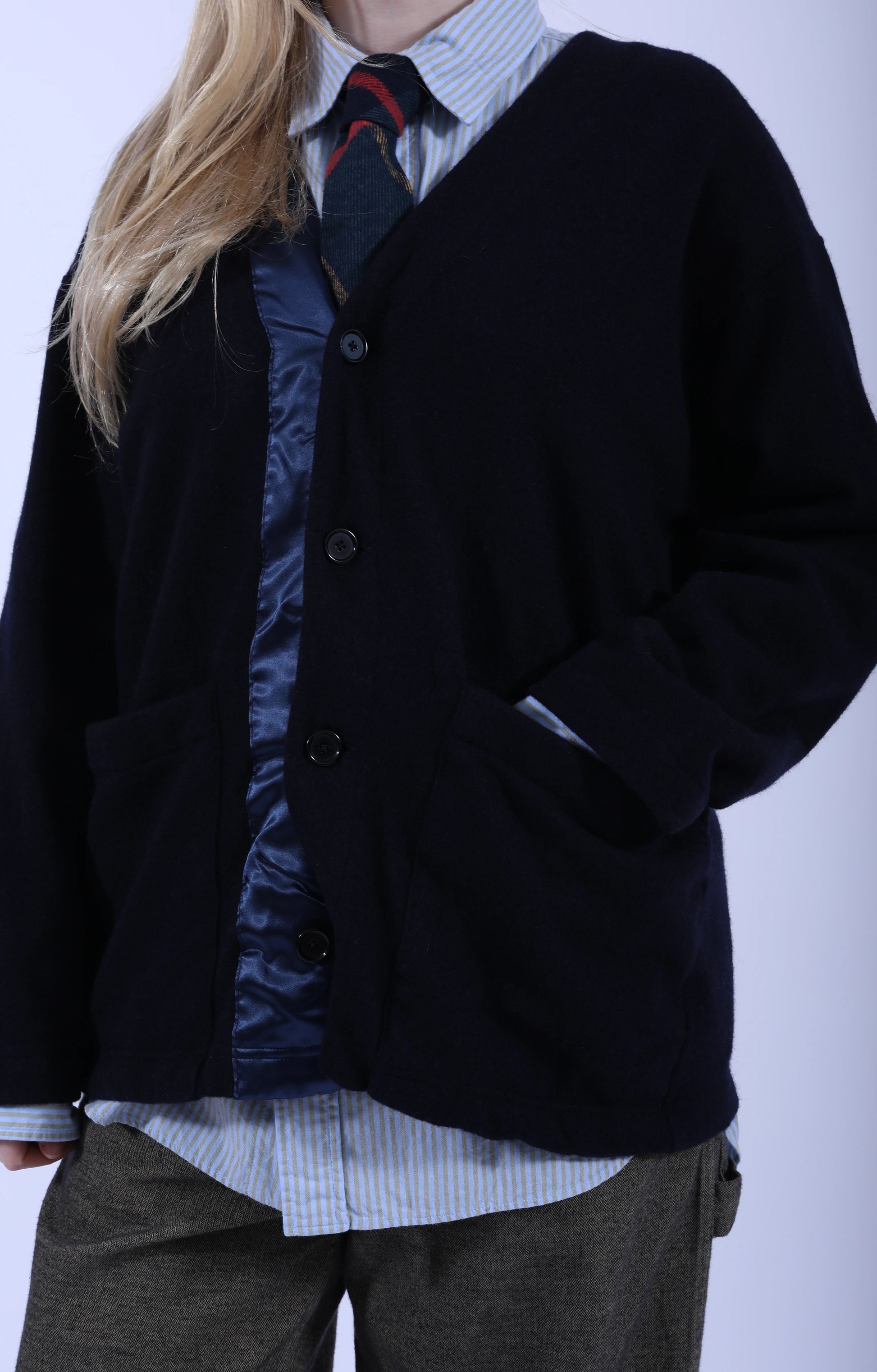 4 Button Cardigan Navy