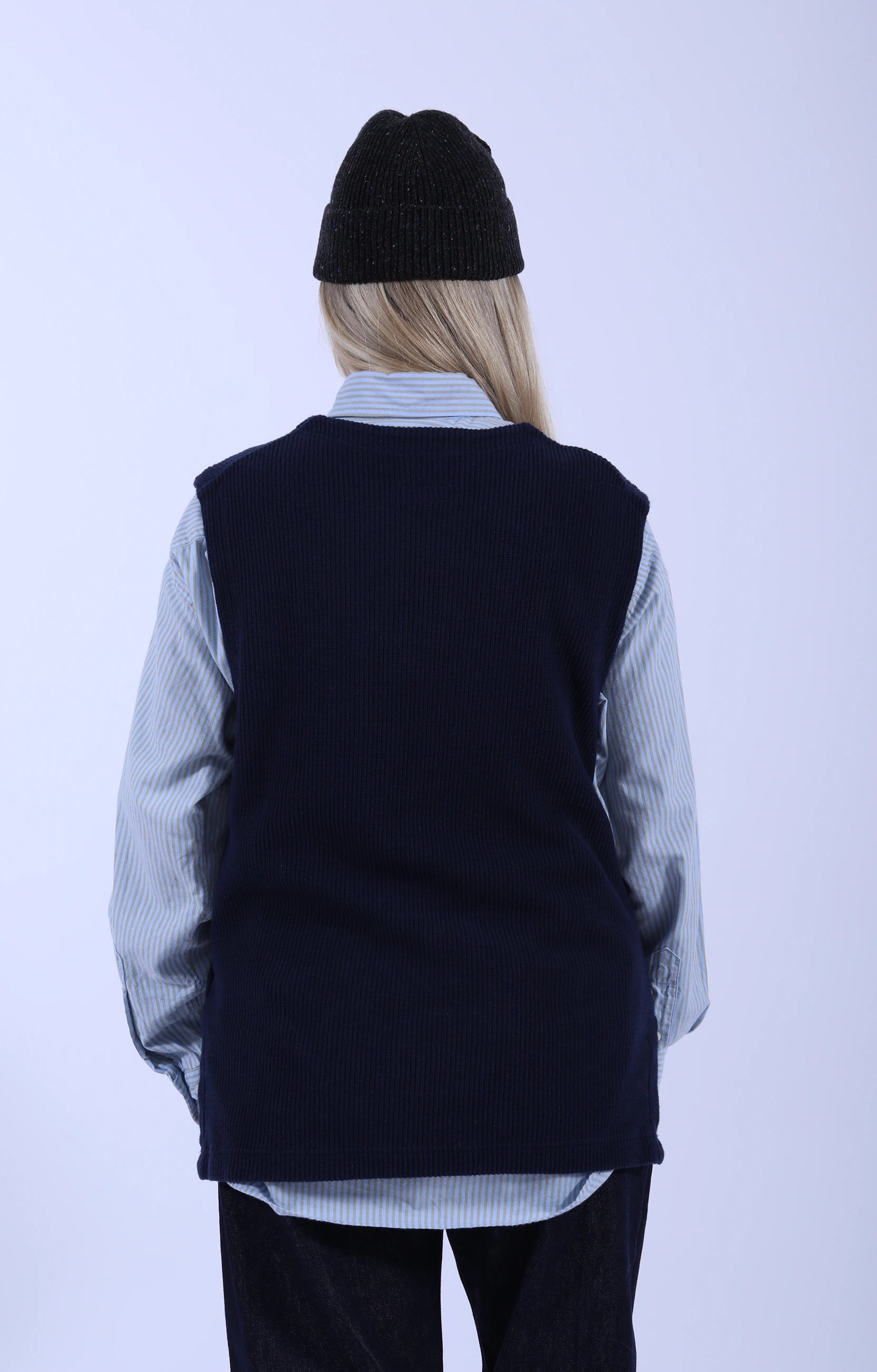 Crew Side Slit Vest Navy