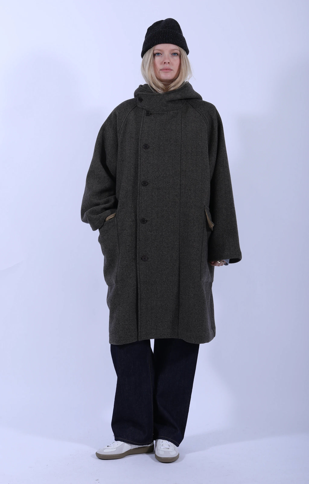 Raglan Hooded Easy Coat