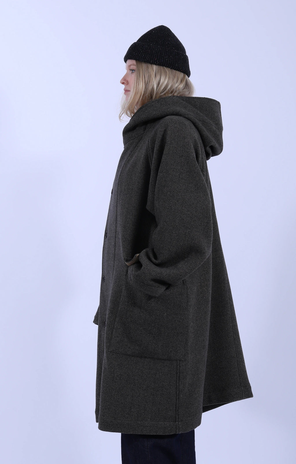 Raglan Hooded Easy Coat
