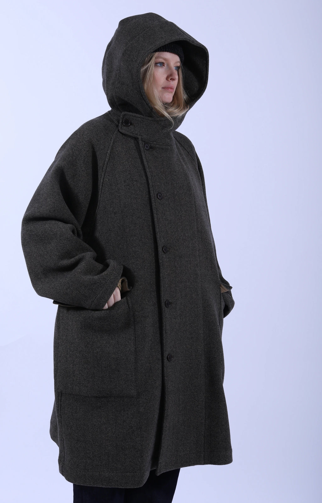 Raglan Hooded Easy Coat