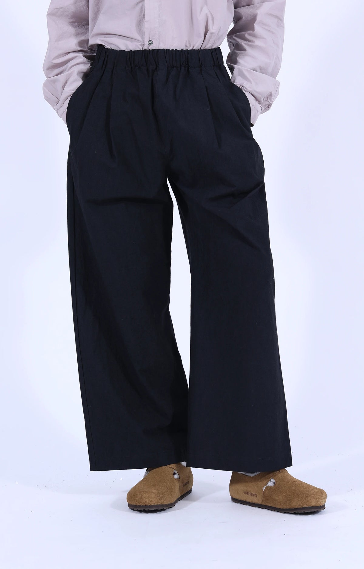 Cotton Easy Trousers Black
