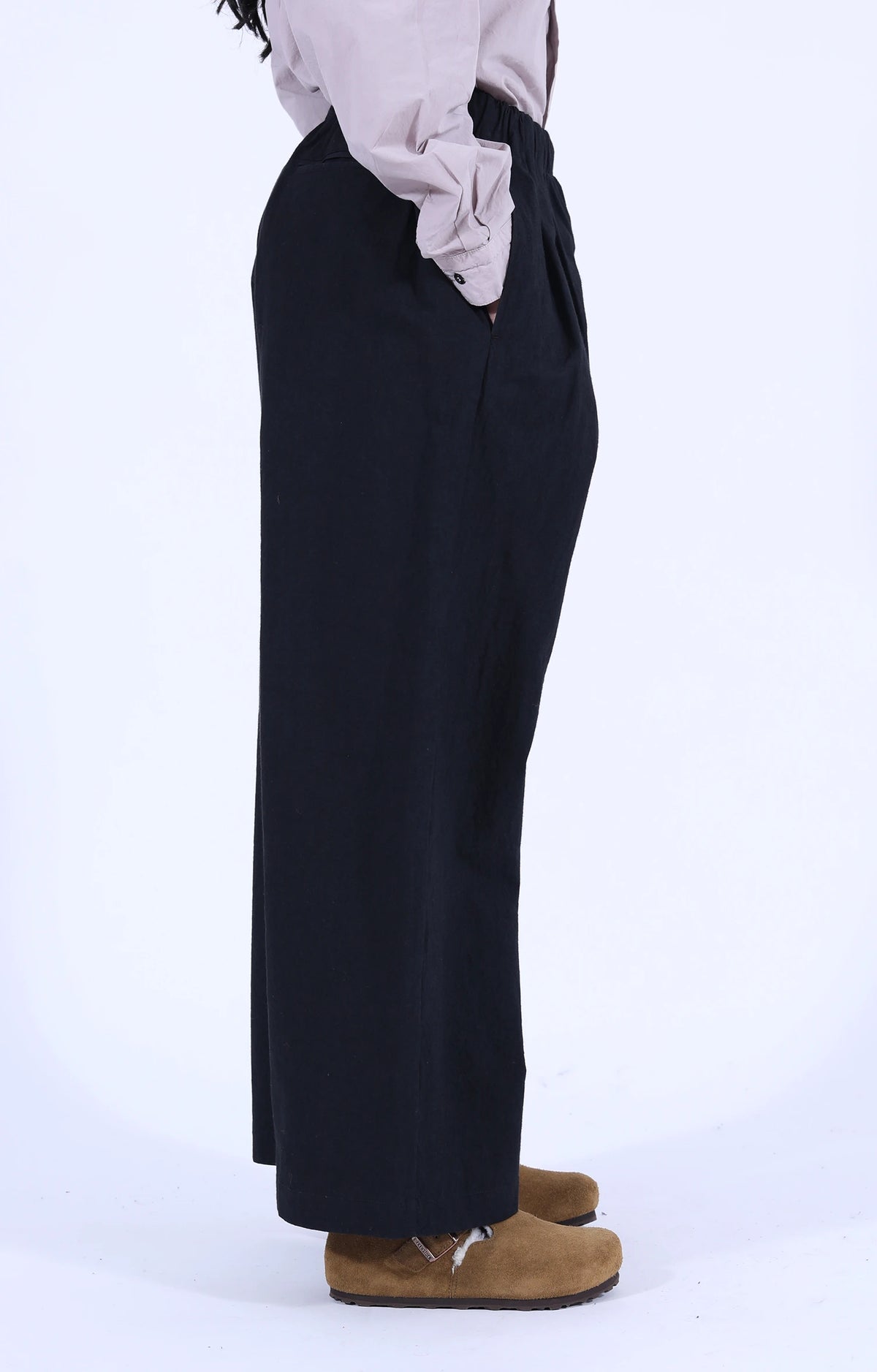 Cotton Easy Trousers Black