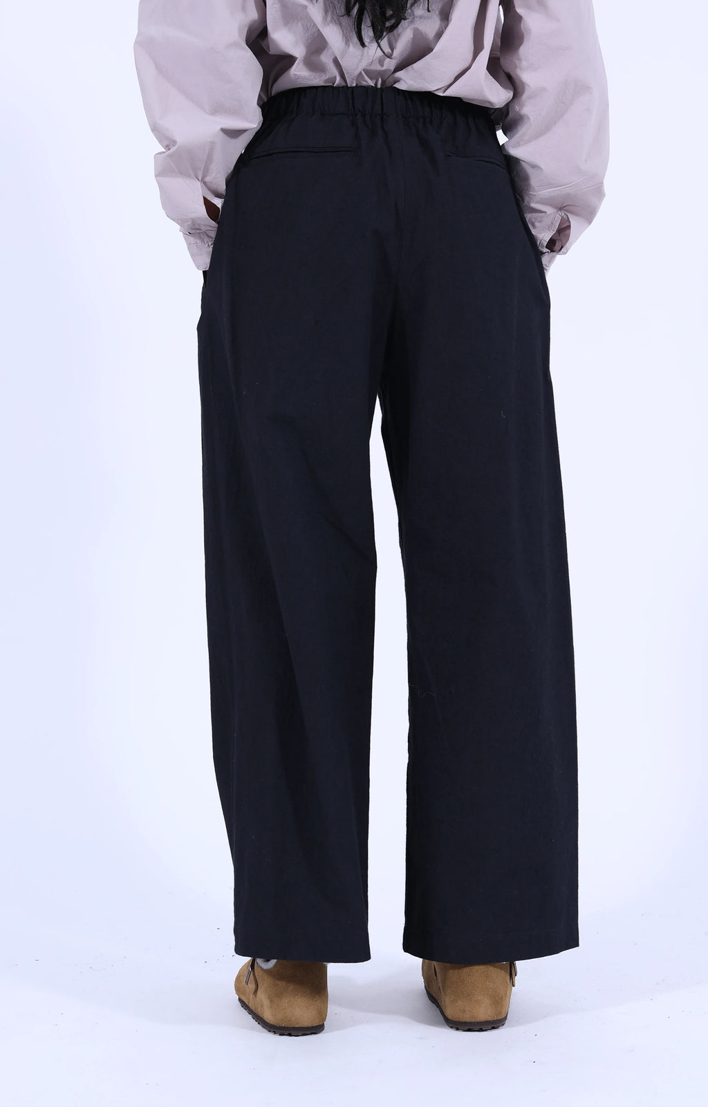 Cotton Easy Trousers Black