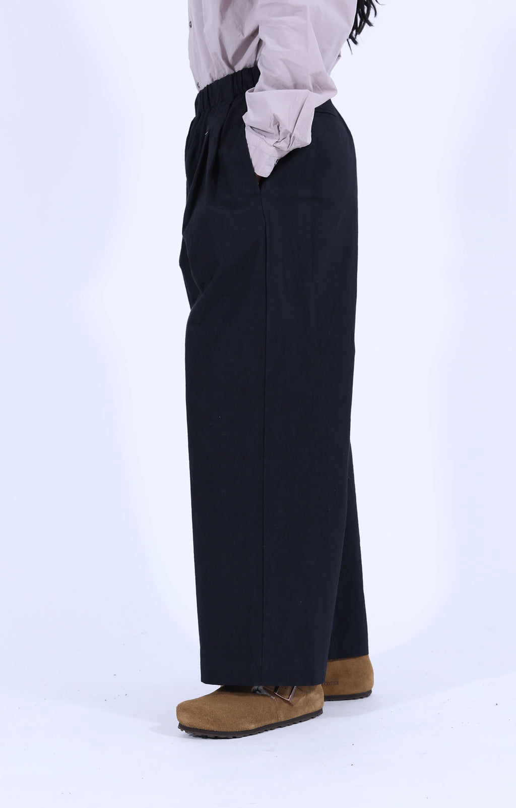 Cotton Easy Trousers Black