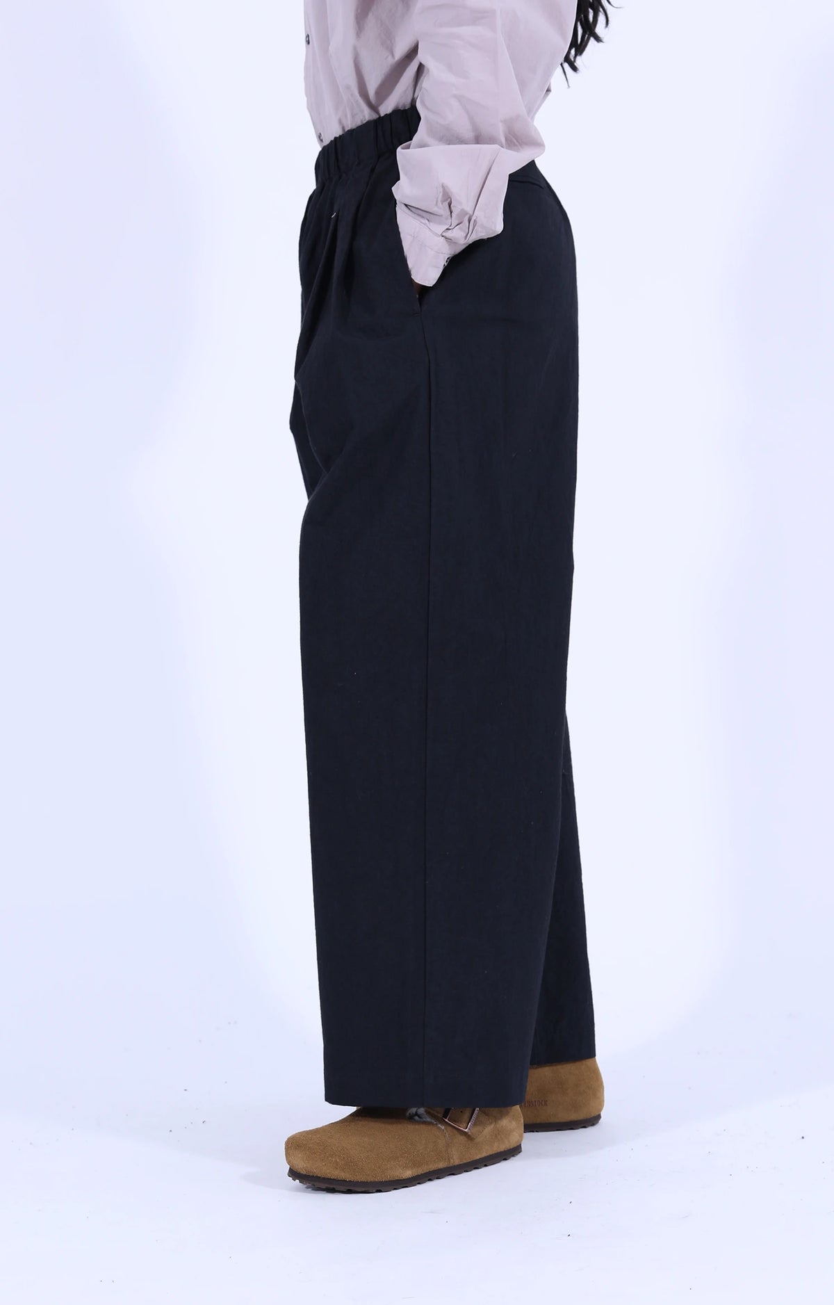 Cotton Easy Trousers Black